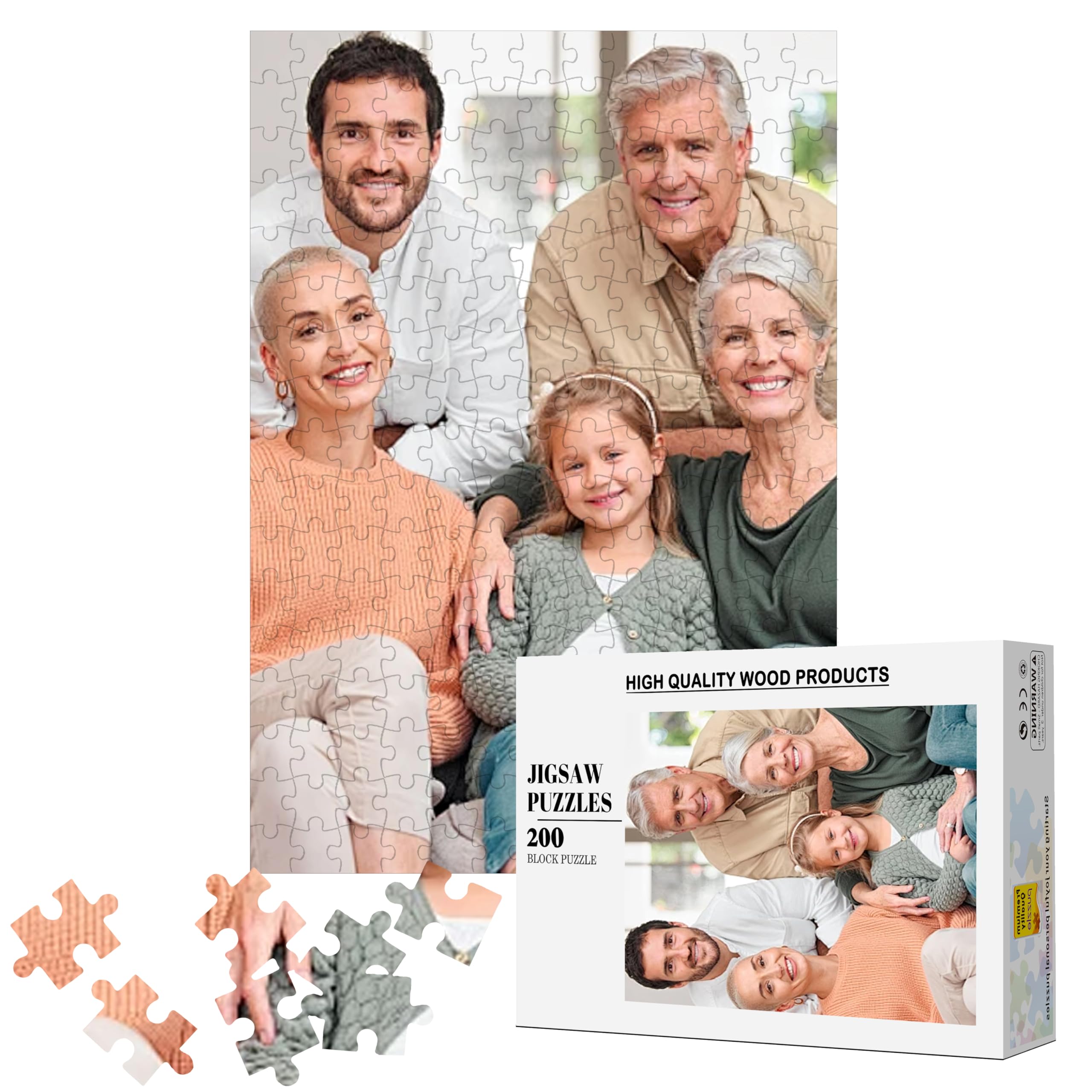 Puzzle Personalizado Rompecabezas De Madera Personalizado De 200 Piezas Con Caja - Venta Internacional.