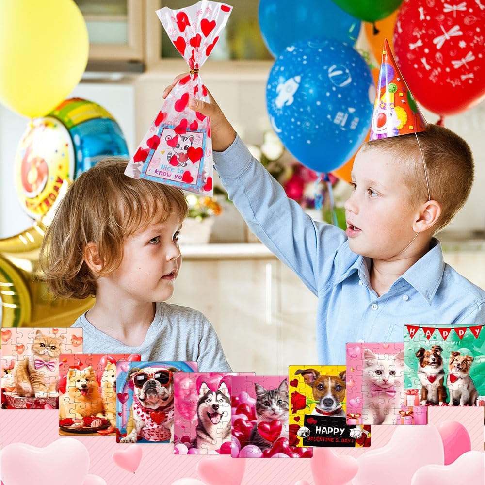 Foto 5 pulgar | Juego De Rompecabezas De Regalo Para El Día De San Valentín Para Niños Con Gatito Y Cachorro - Venta Internacional.