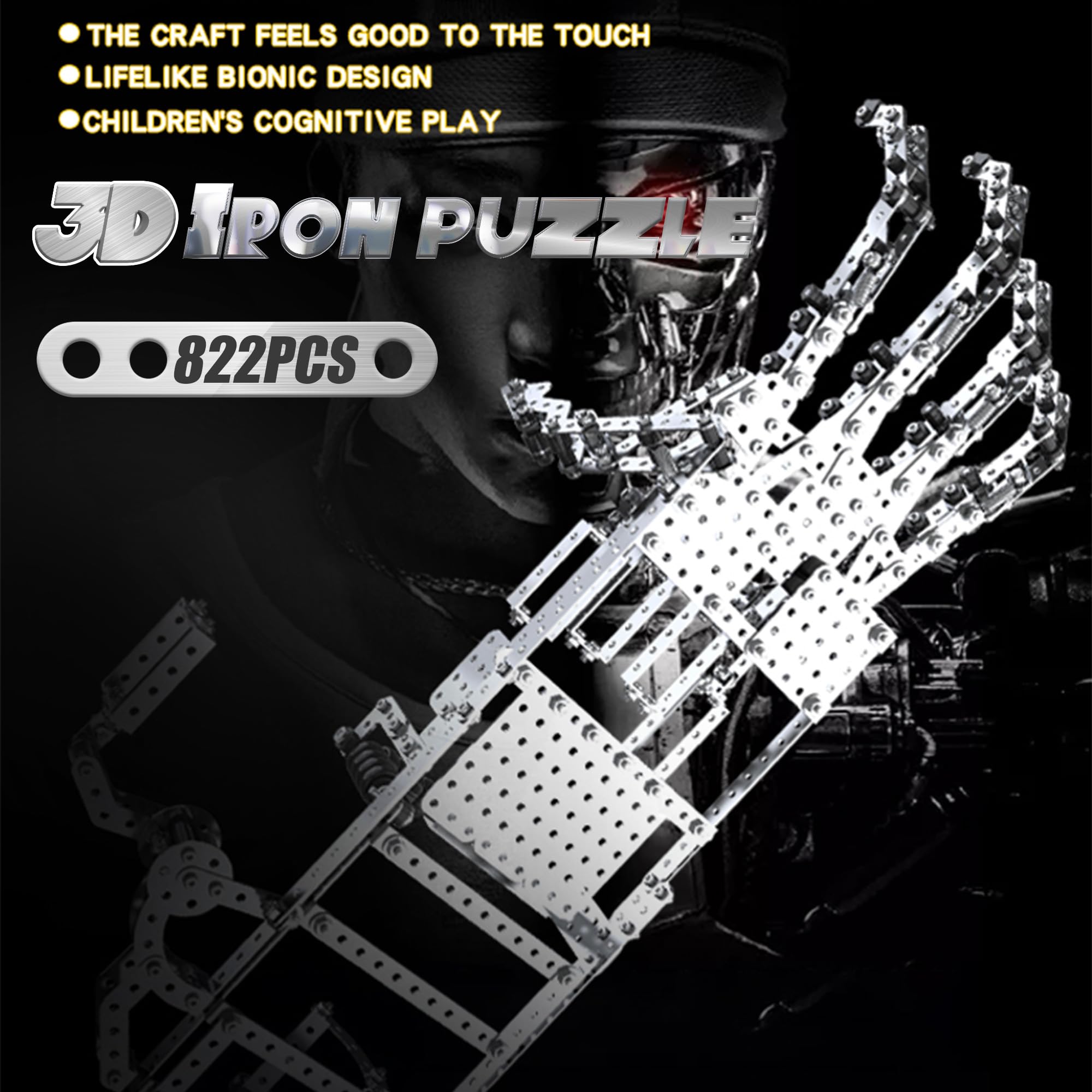 Foto 3 pulgar | Puzzle De Metal 3d Bytewar, Máquina De Mano De Acero Y Hierro, 822 Piezas - Venta Internacional.