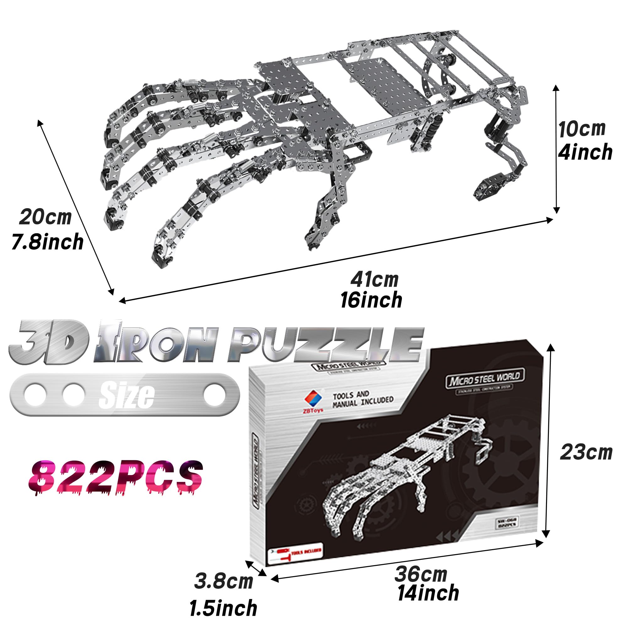 Foto 4 pulgar | Puzzle De Metal 3d Bytewar, Máquina De Mano De Acero Y Hierro, 822 Piezas - Venta Internacional.