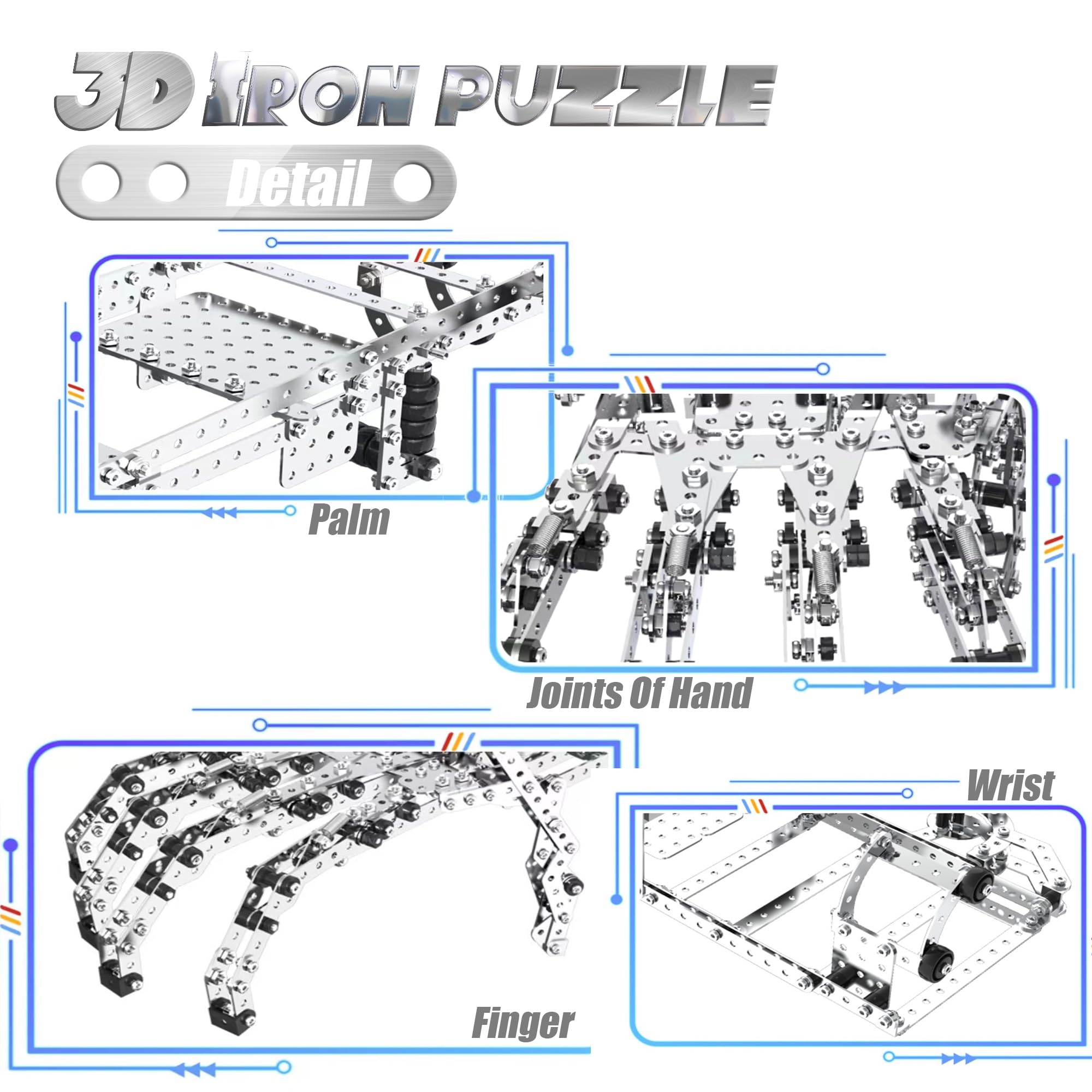 Foto 5 | Puzzle De Metal 3d Bytewar, Máquina De Mano De Acero Y Hierro, 822 Piezas - Venta Internacional.