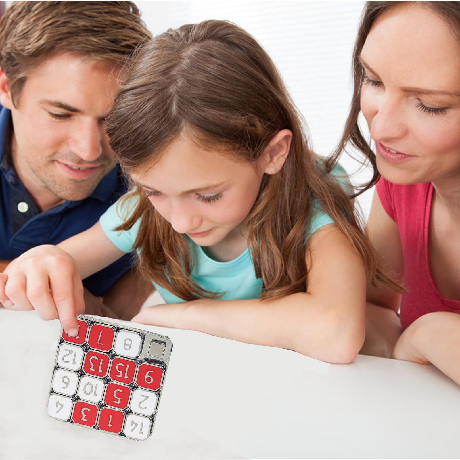 Foto 6 pulgar | Juego Educativo Number Slide Puzzle De Metal Rojo Y Blanco - Venta Internacional.