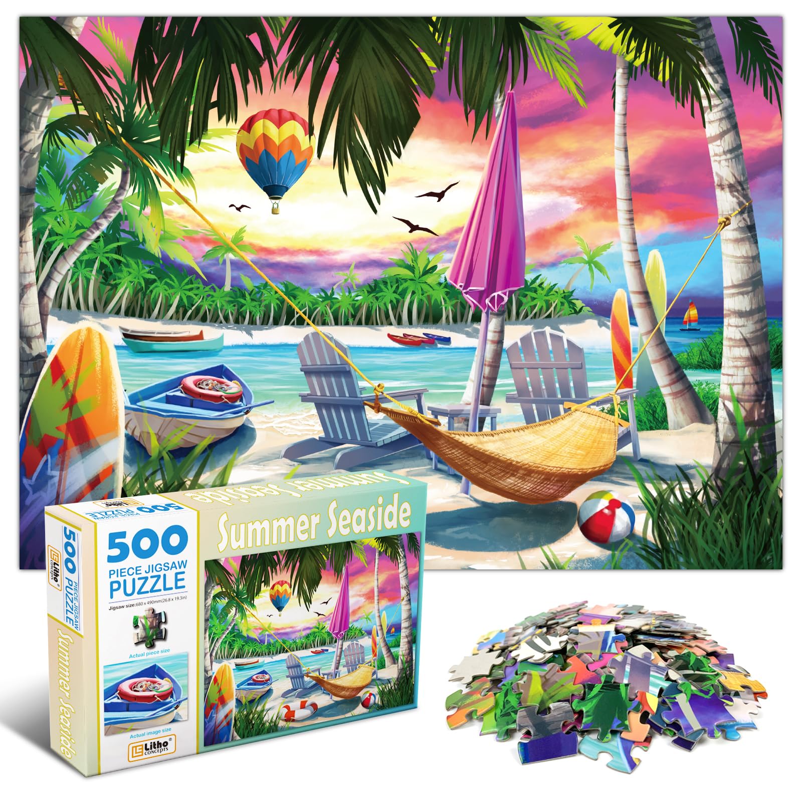 Foto 1 | Rompecabezas Genérico Hawaiian Summer Seaside, 500 Piezas - Venta Internacional.