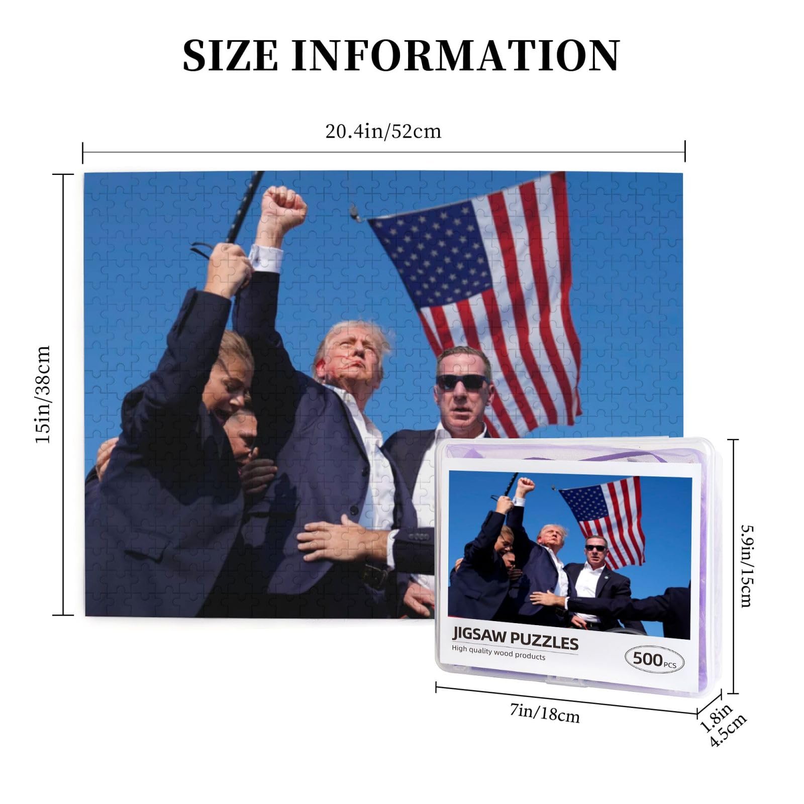 Foto 5 pulgar | Rompecabezas Genérico Trump De 500 Piezas Para Adultos Y Niños - Venta Internacional.