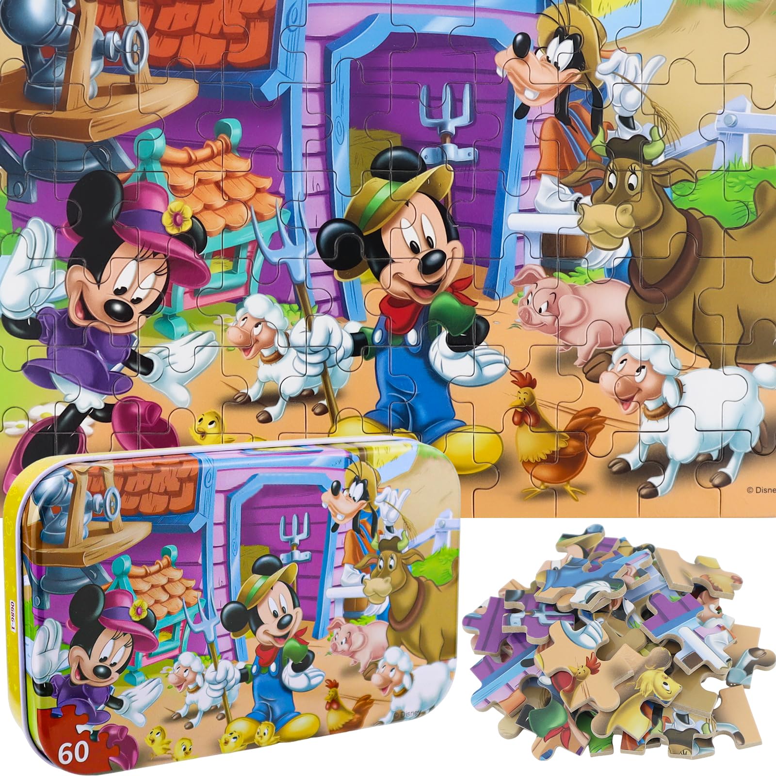 Foto 1 | Rompecabezas Neilden Para Niños De 4 A 8 Años En Caja Metálica De 60 Piezas - Venta Internacional.