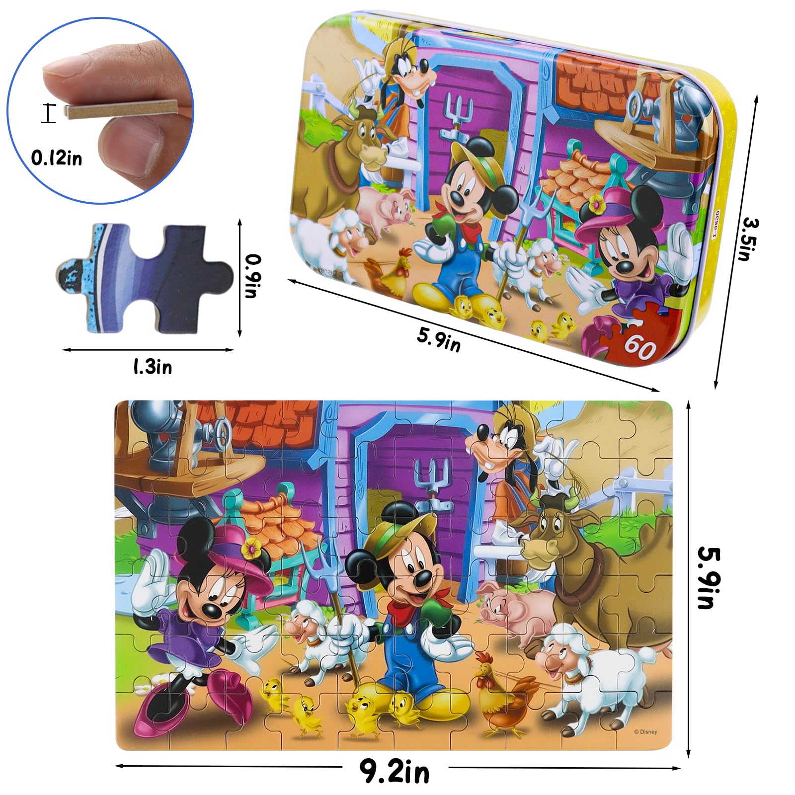 Foto 4 pulgar | Rompecabezas Neilden Para Niños De 4 A 8 Años En Caja Metálica De 60 Piezas - Venta Internacional.