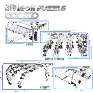 Foto 5 | Puzzle De Metal 3d Bytewar, Máquina De Mano De Acero Y Hierro, 822 Piezas - Venta Internacional.