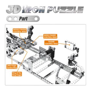 Foto 6 | Puzzle De Metal 3d Bytewar, Máquina De Mano De Acero Y Hierro, 822 Piezas - Venta Internacional.