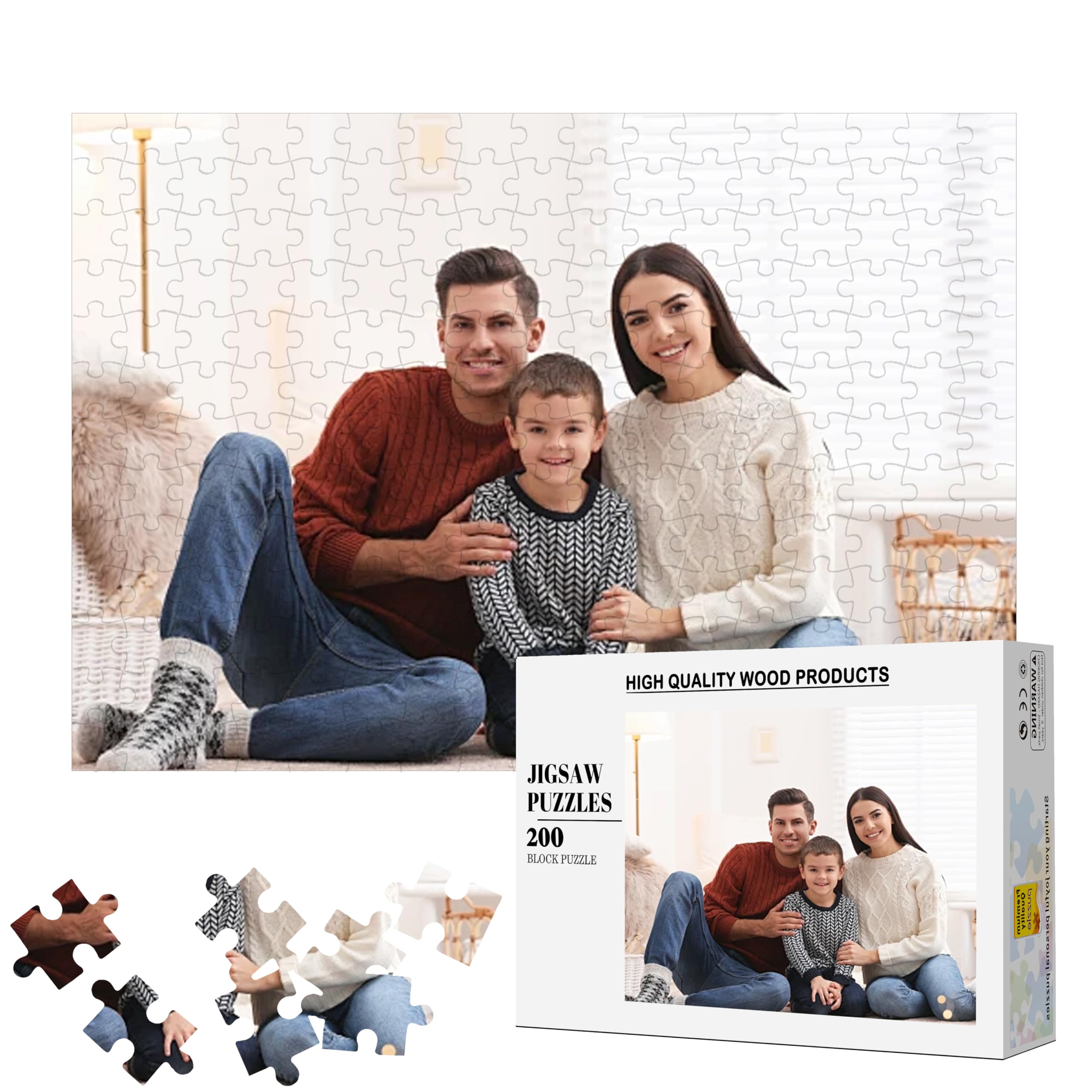 Foto 2 pulgar | Puzzle Personalizado Rompecabezas De Madera Personalizado De 200 Piezas Con Caja - Venta Internacional.
