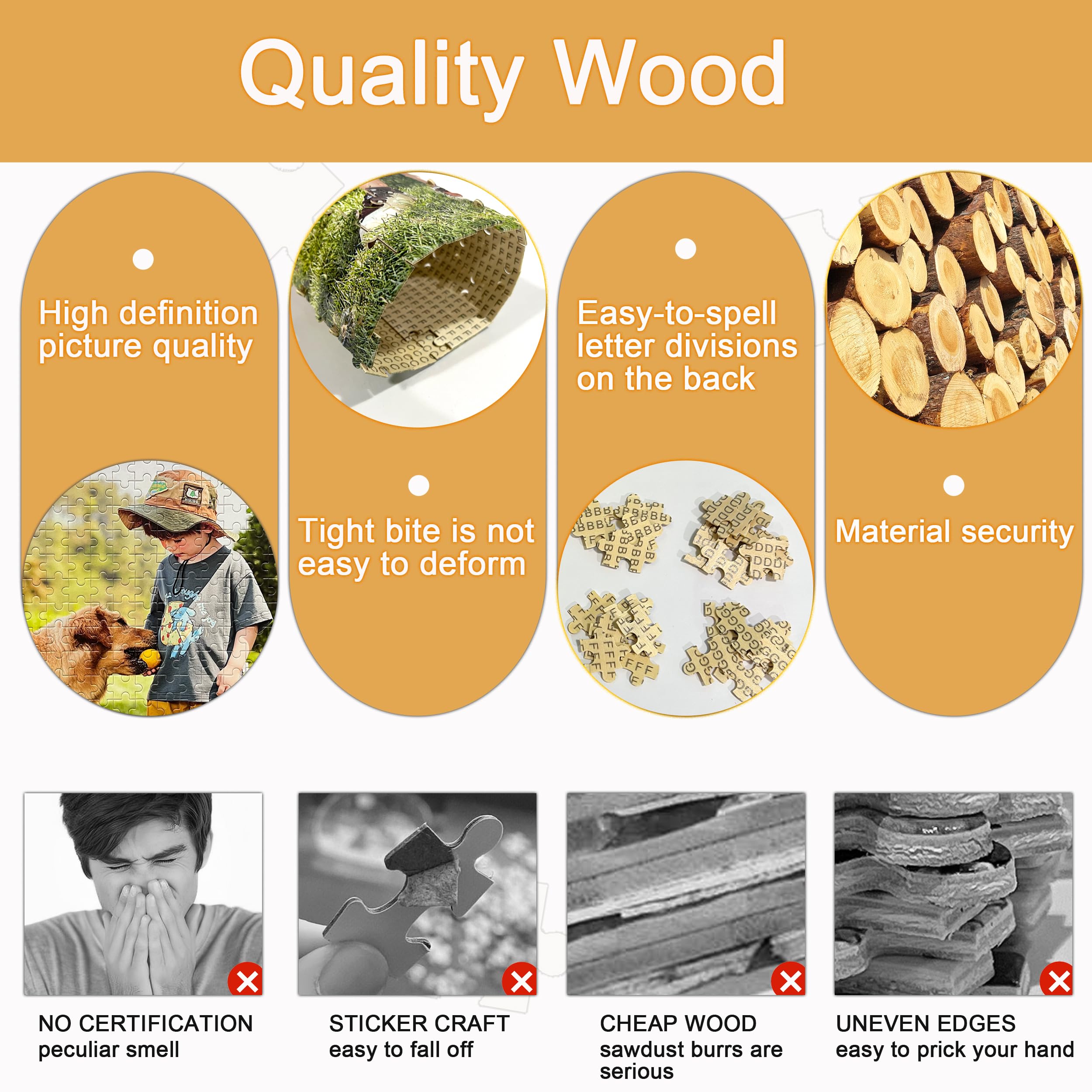 Foto 5 | Puzzle Personalizado Rompecabezas De Madera Personalizado De 200 Piezas Con Caja - Venta Internacional.