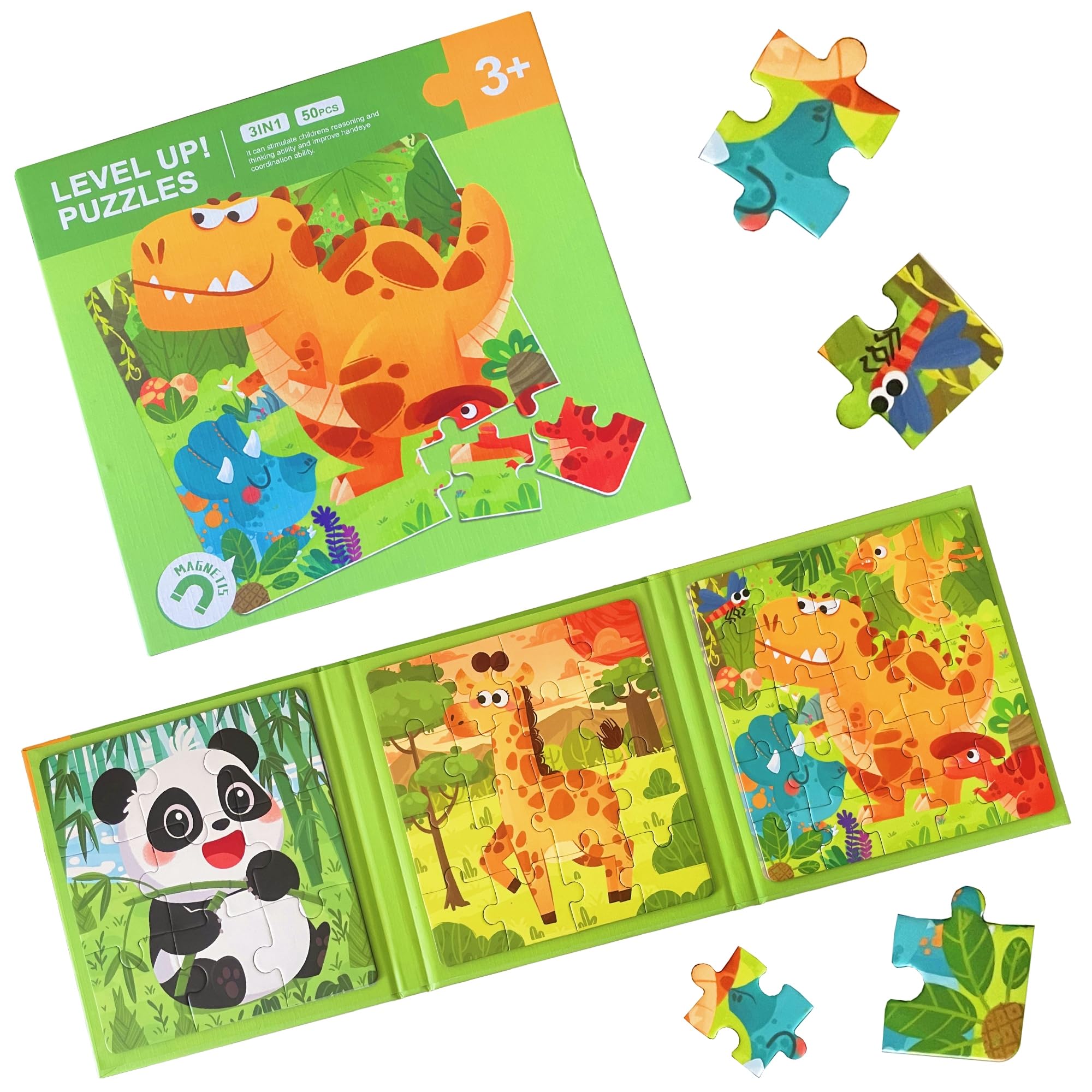 Libro De Rompecabezas Magnéticos Para Niños De 3 A 6 Años Con 3 Temas De Dibujos Animados - Venta Internacional.