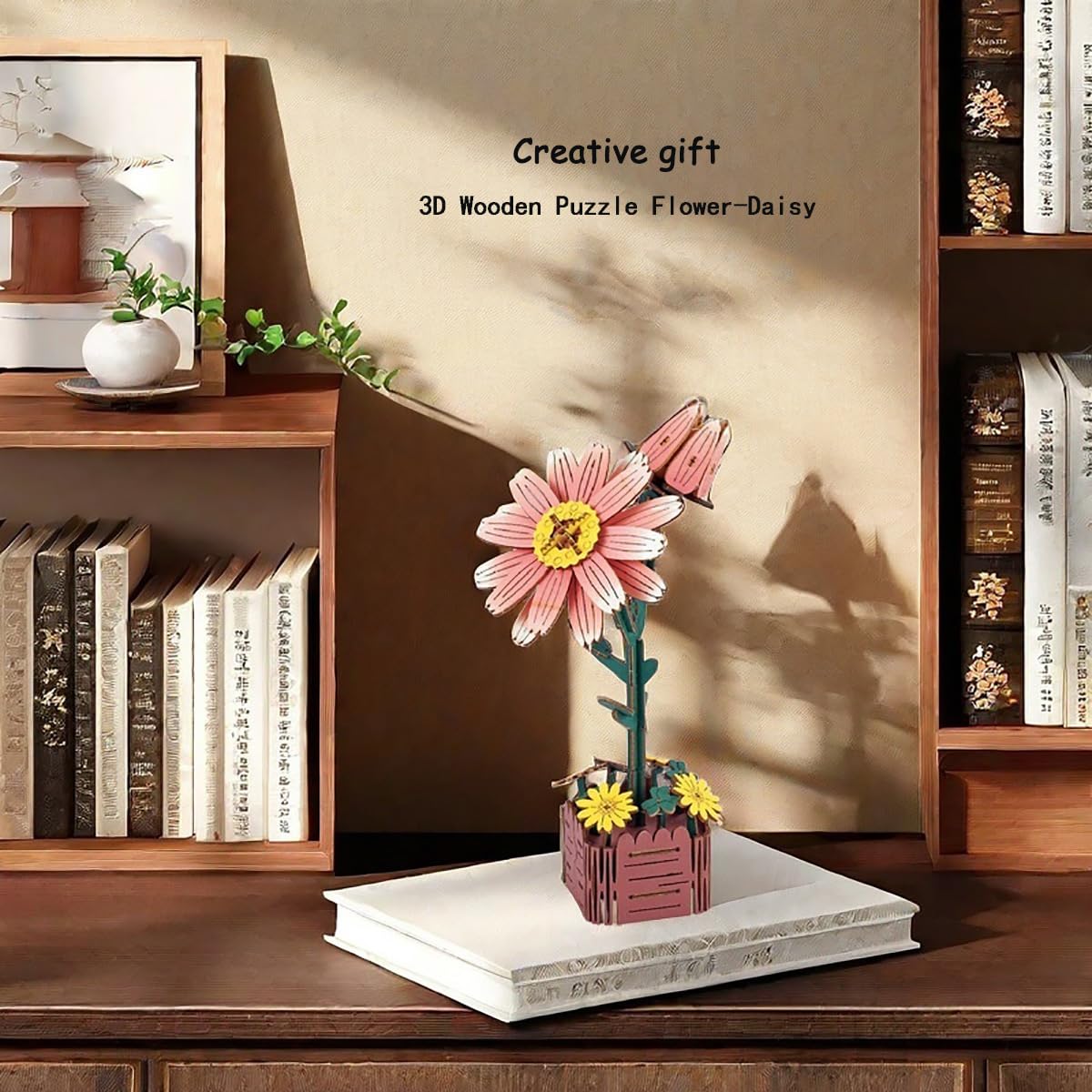 Foto 5 pulgar | Kit De Rompecabezas 3d De Flores De Madera Para Adultos Con Jarrón (99 Piezas) - Venta Internacional.