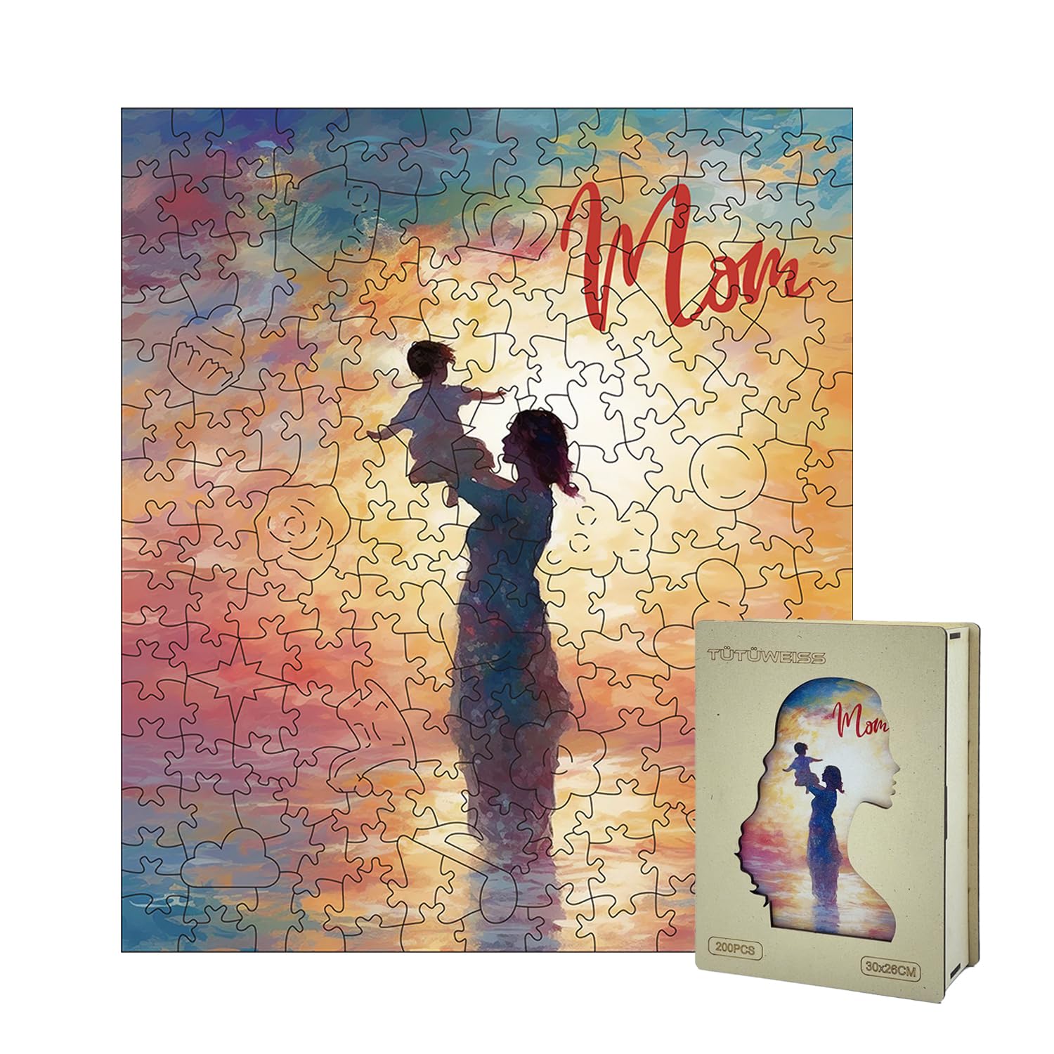 Puzle De Madera Mqj-1, 200 Piezas, Para Adultos Y Niños, 30 X 26 Cm - Venta Internacional.