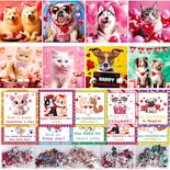 Juego De Rompecabezas De Regalo Para El Día De San Valentín Para Niños Con Gatito Y Cachorro - Venta Internacional.