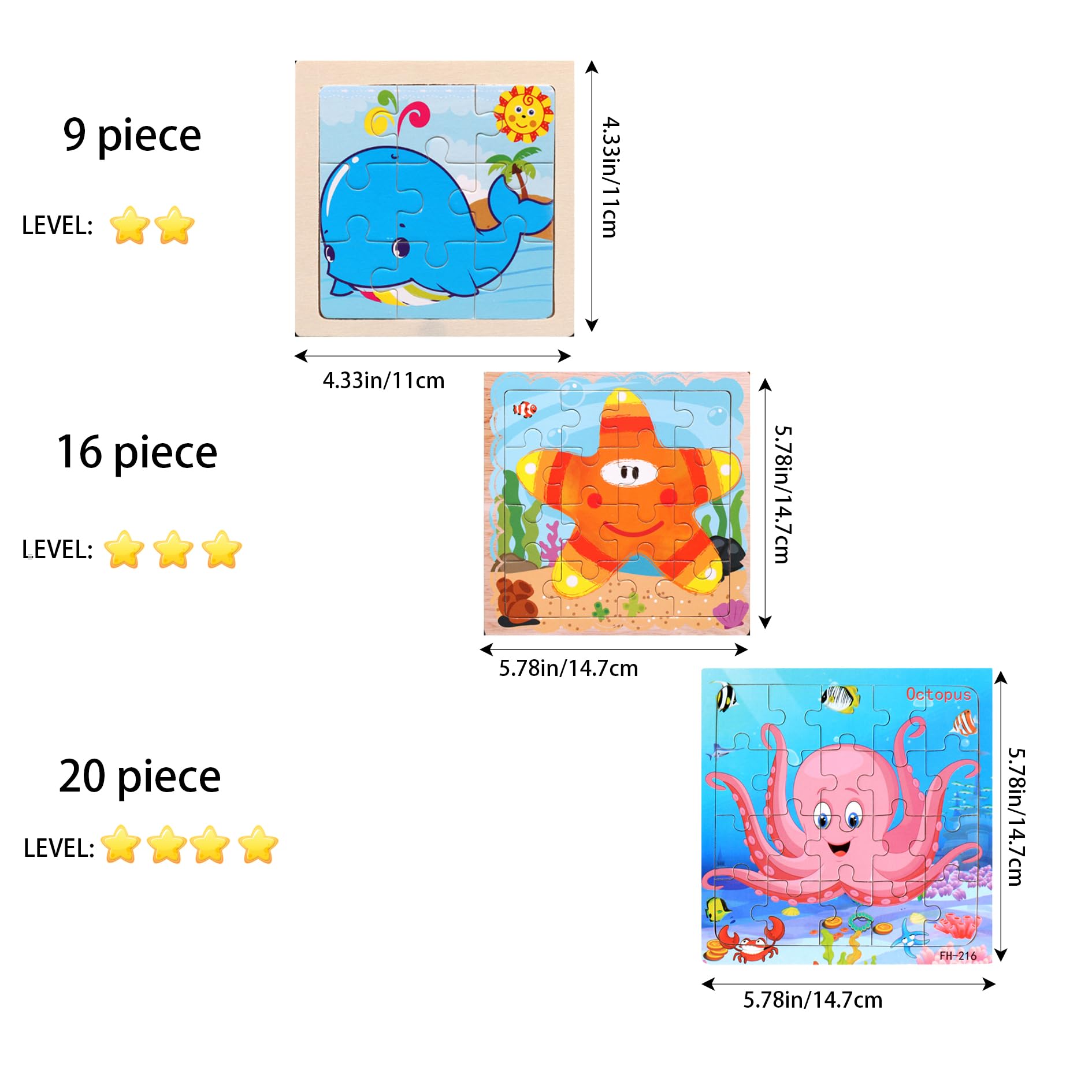 Foto 4 pulgar | Puzles De Madera Maisheke Con Temática Oceánica, 135 Piezas, Para Niños De 4 A 8 Años - Venta Internacional.