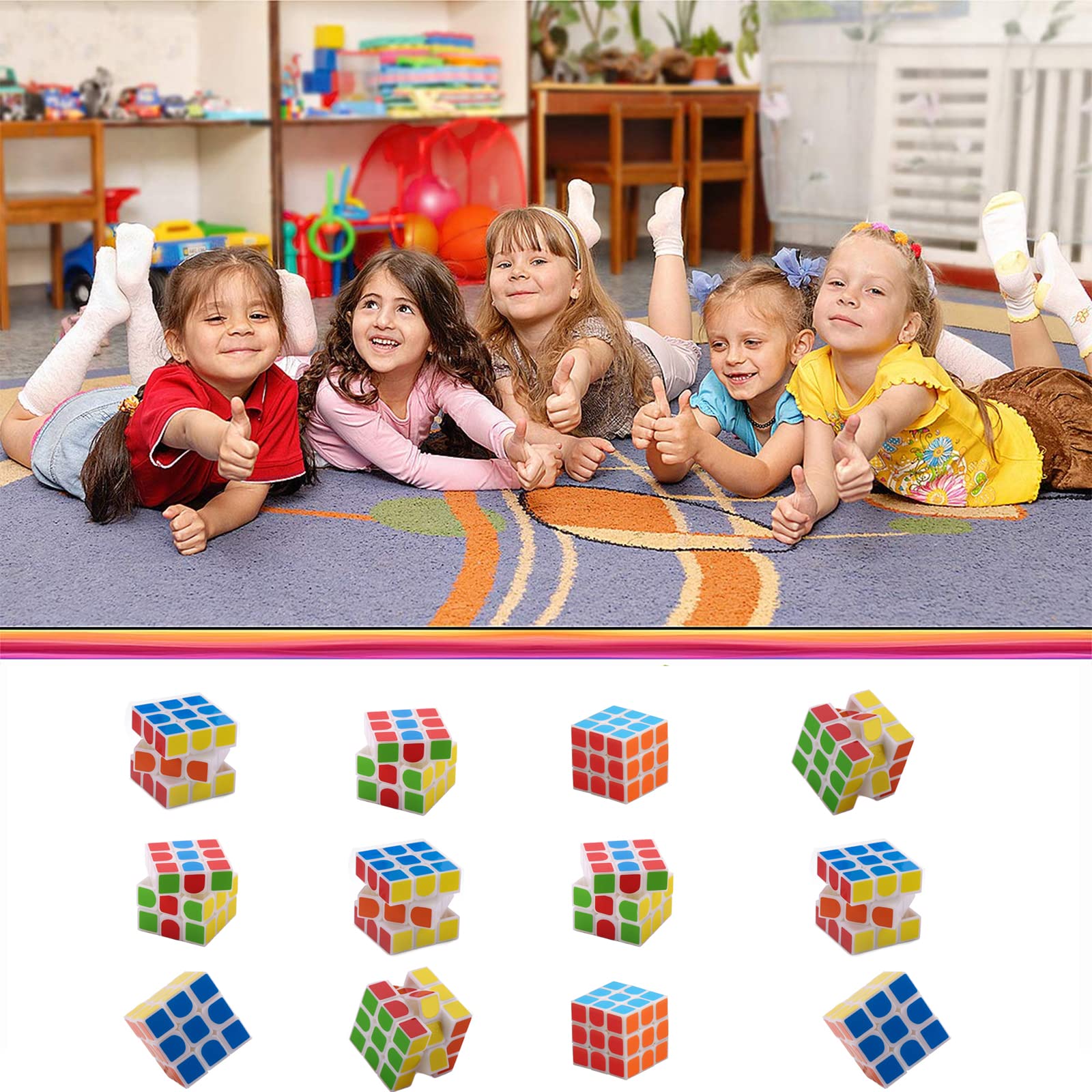 Foto 7 pulgar | Puzzle Cubes Mini 3 X 3, Paquete De 24 Unidades Para Regalos De Fiesta Para Niños - Venta Internacional.