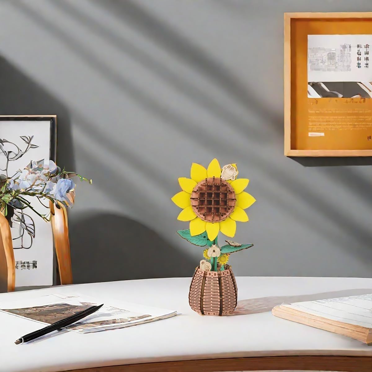 Foto 7 pulgar | Puzle 3d De Flores De Madera, Diseño De Girasoles, Con Jarrón, Para Adultos - Venta Internacional.