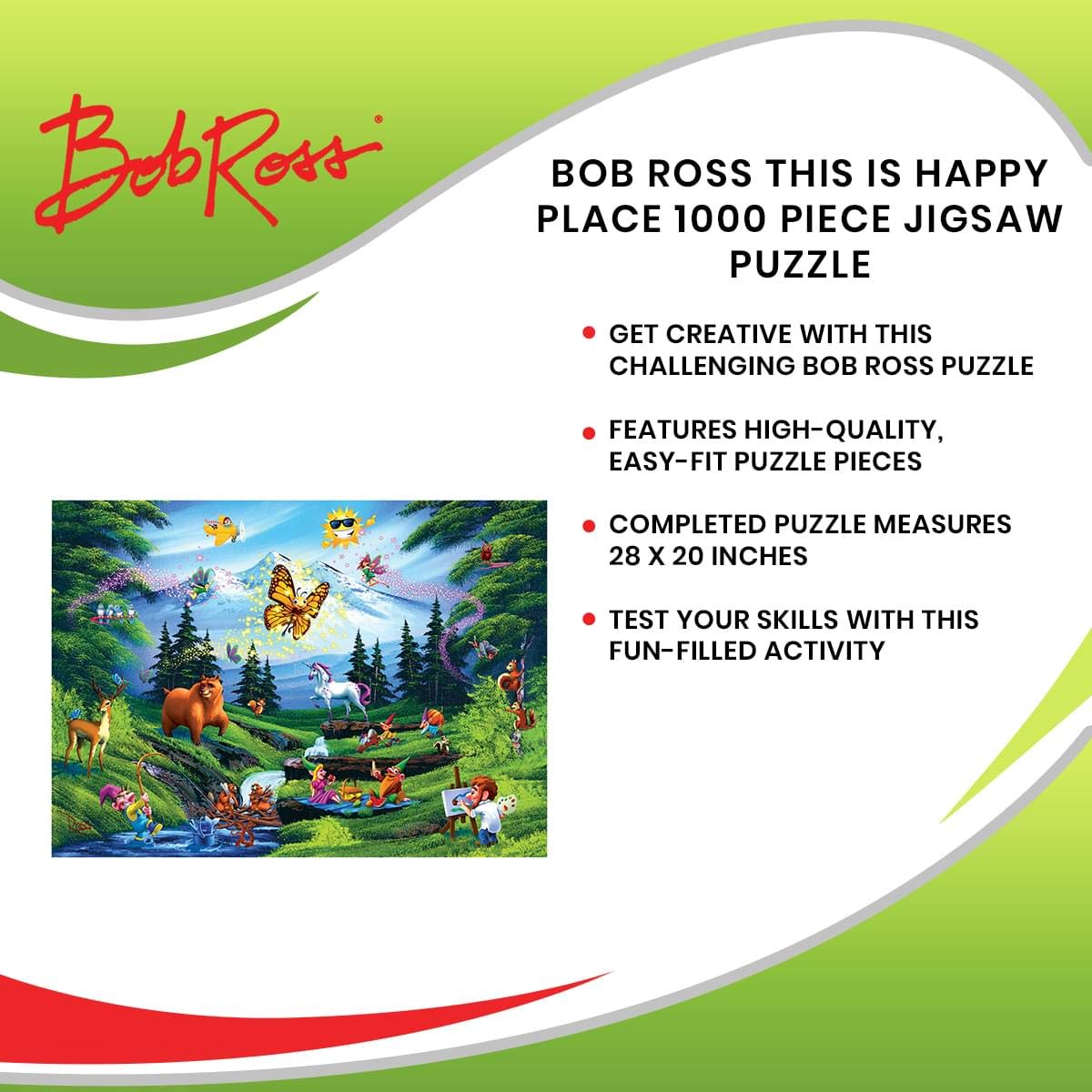 Foto 8 pulgar | Rompecabezas Toynk Bob Ross This Is Happy Place 1000 Piezas - Venta Internacional.