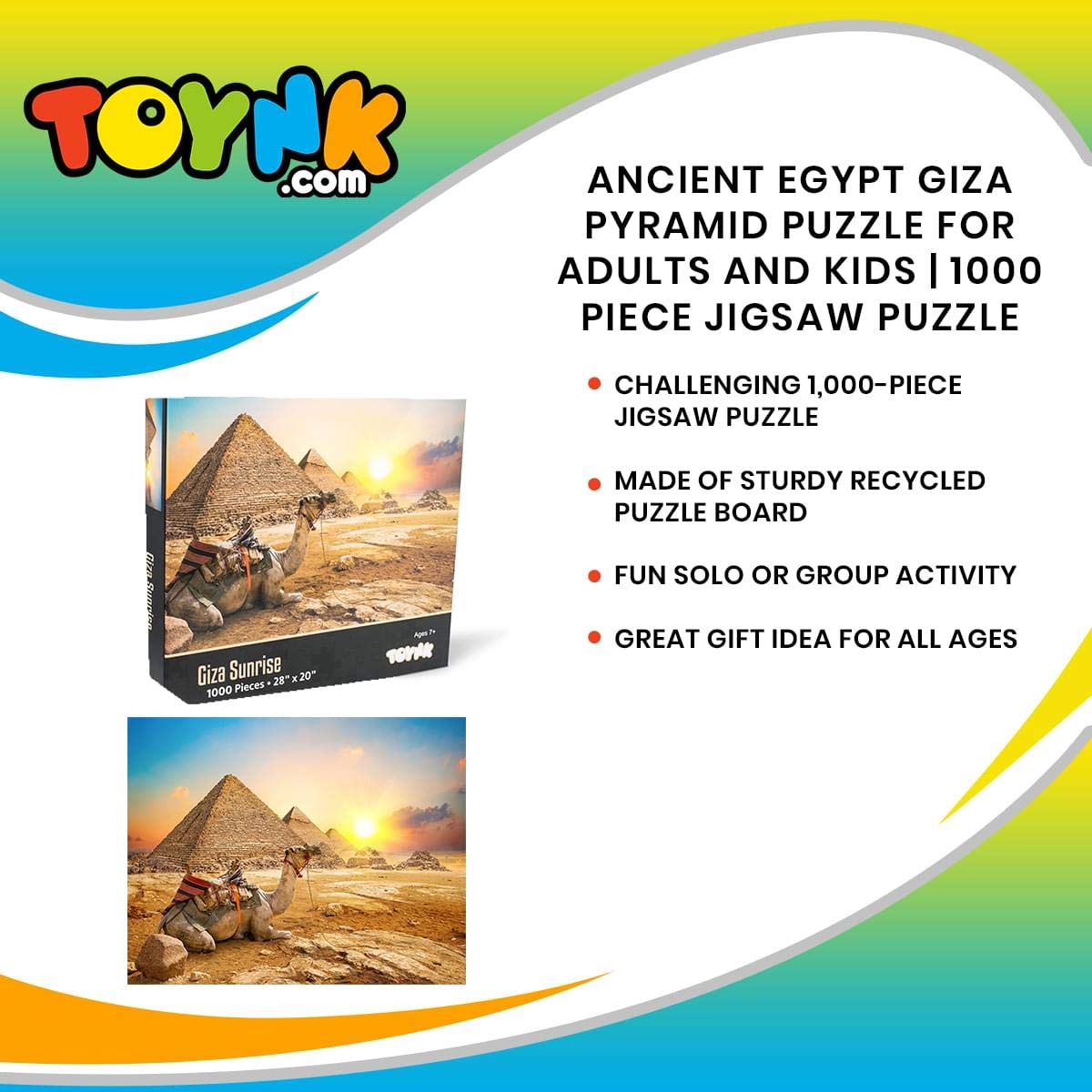 Foto 8 pulgar | Rompecabezas Toynk Giza Sunrise, Pirámide Del Antiguo Egipto, 1000 Piezas - Venta Internacional.