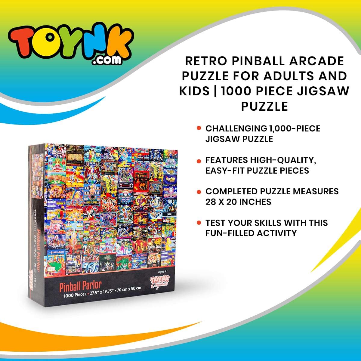 Foto 7 | Rompecabezas Toynk Pinball Parlor Retro Arcade 1000 Piezas - Venta Internacional.