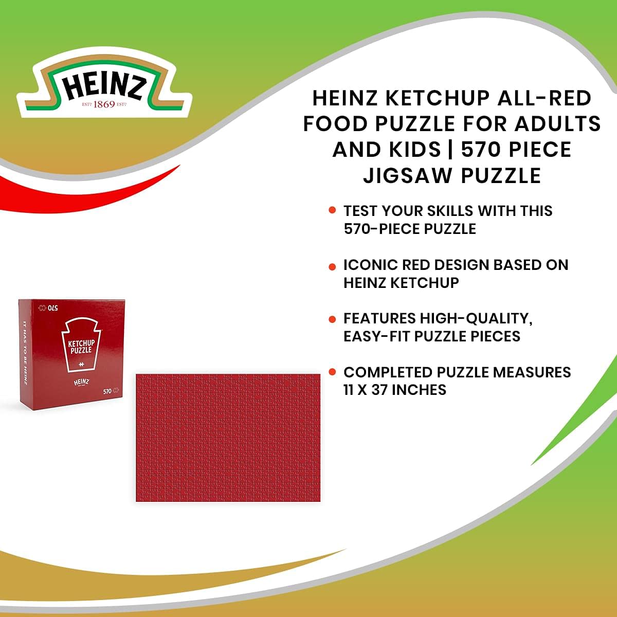 Foto 8 pulgar | Rompecabezas Toynk Heinz Ketchup All-red Tomate Food, 570 Unidades - Venta Internacional.