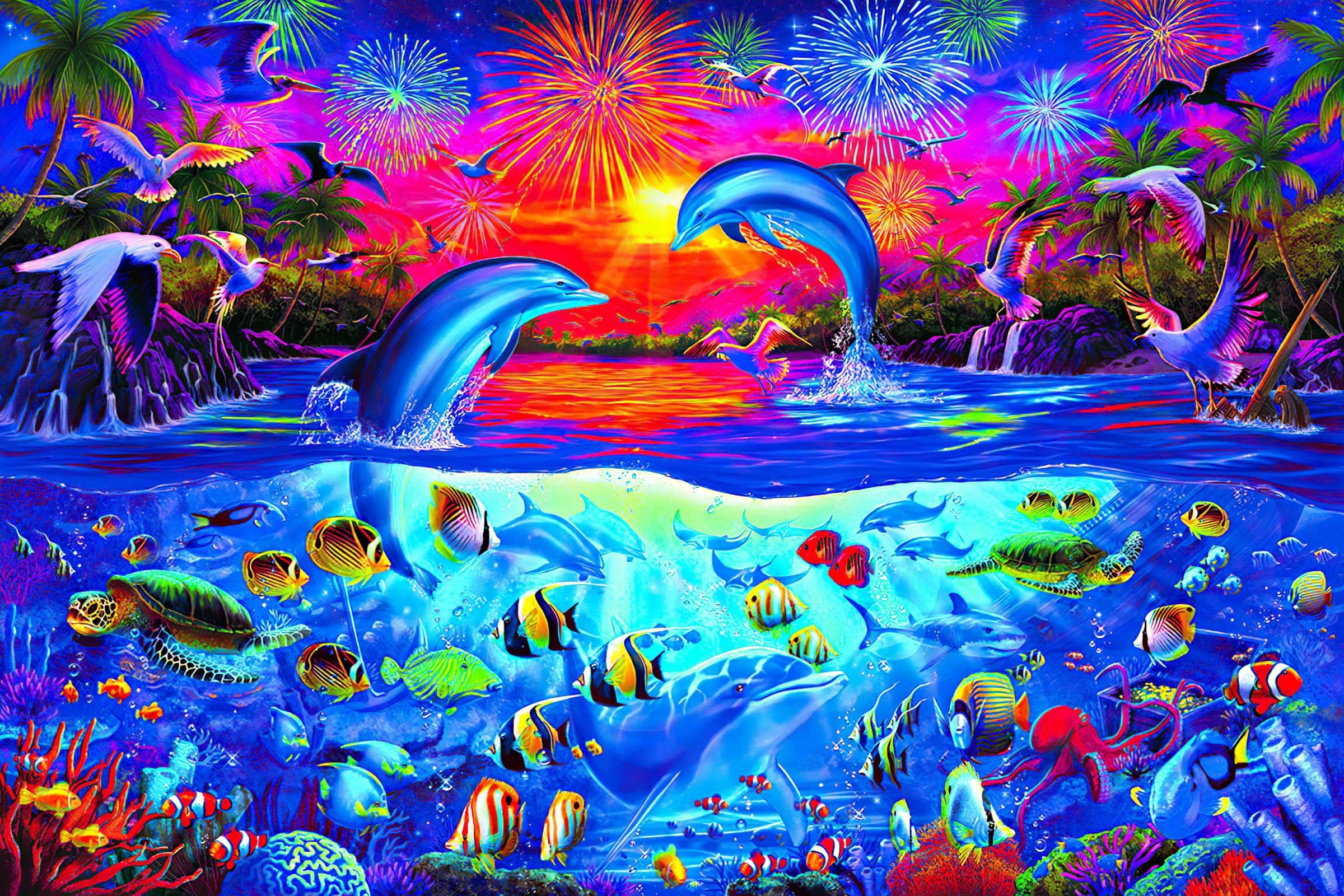 Rompecabezas Toynk Dolphin's Paradise Ocean 1000 Piezas - Venta Internacional.