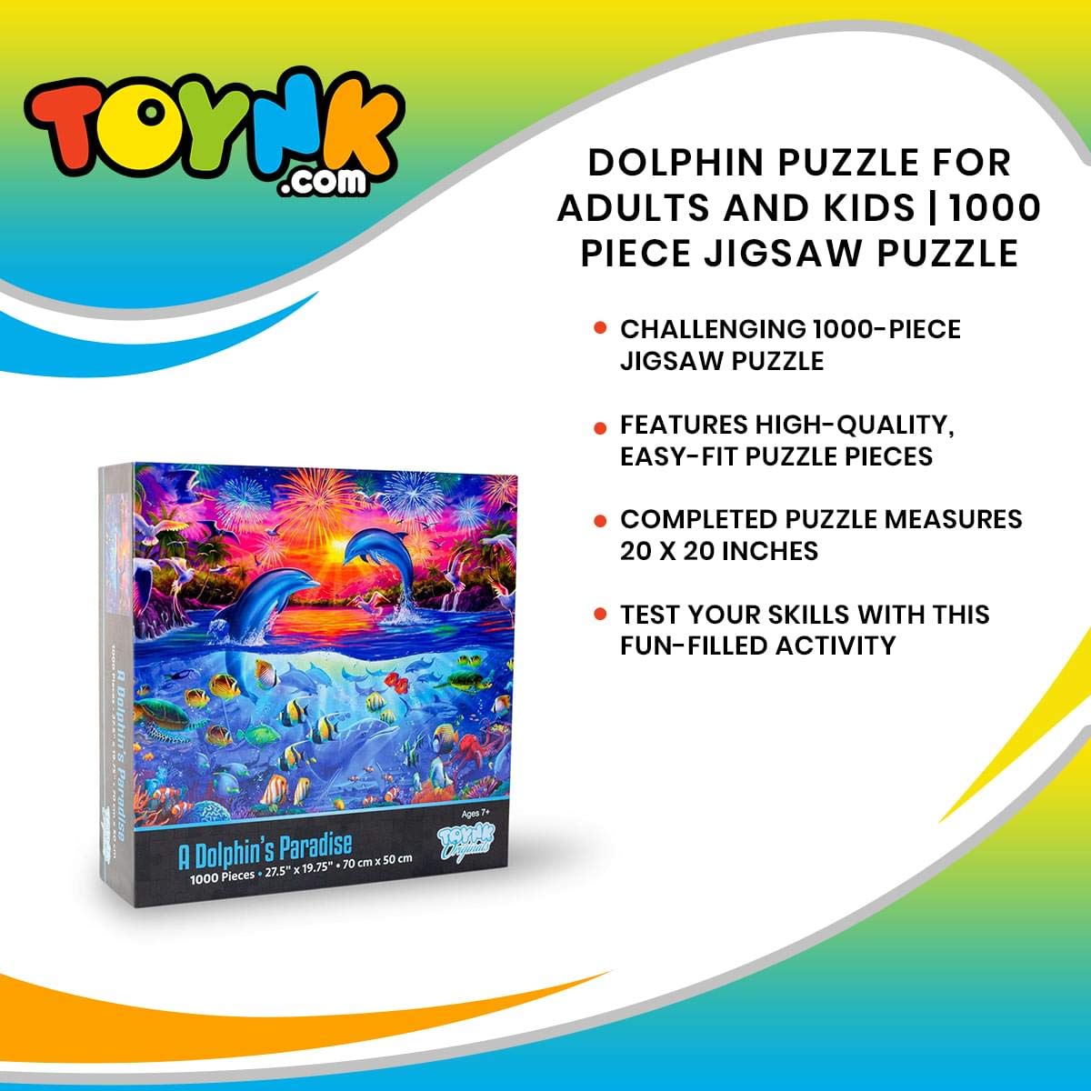 Foto 7 | Rompecabezas Toynk Dolphin's Paradise Ocean 1000 Piezas - Venta Internacional.