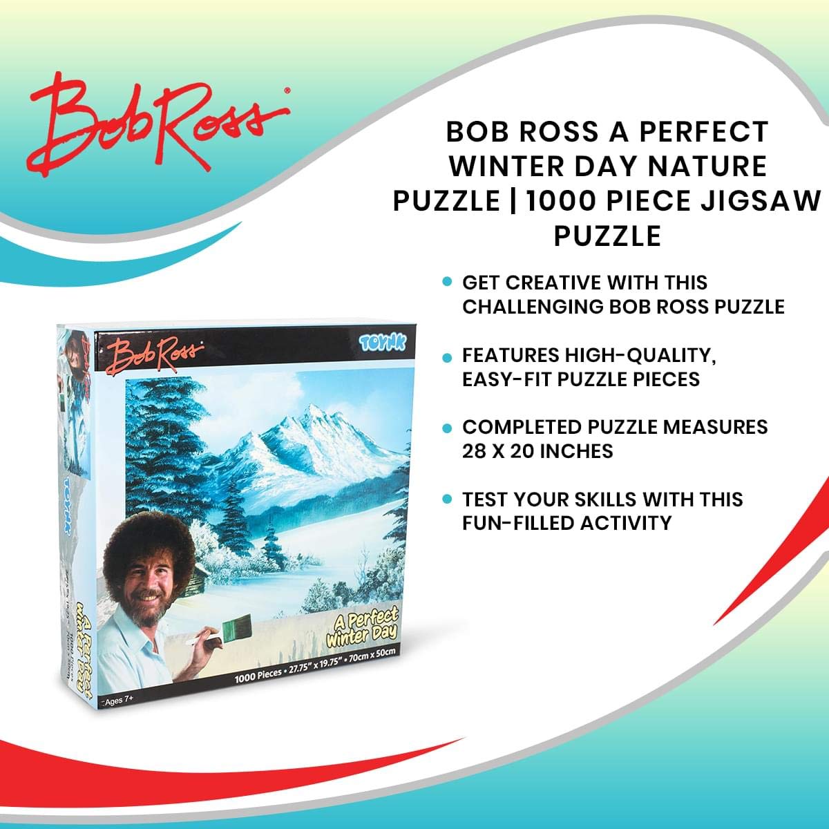 Foto 8 pulgar | Rompecabezas Toynk Bob Ross A Perfect Winter Day 1000 Piezas - Venta Internacional.