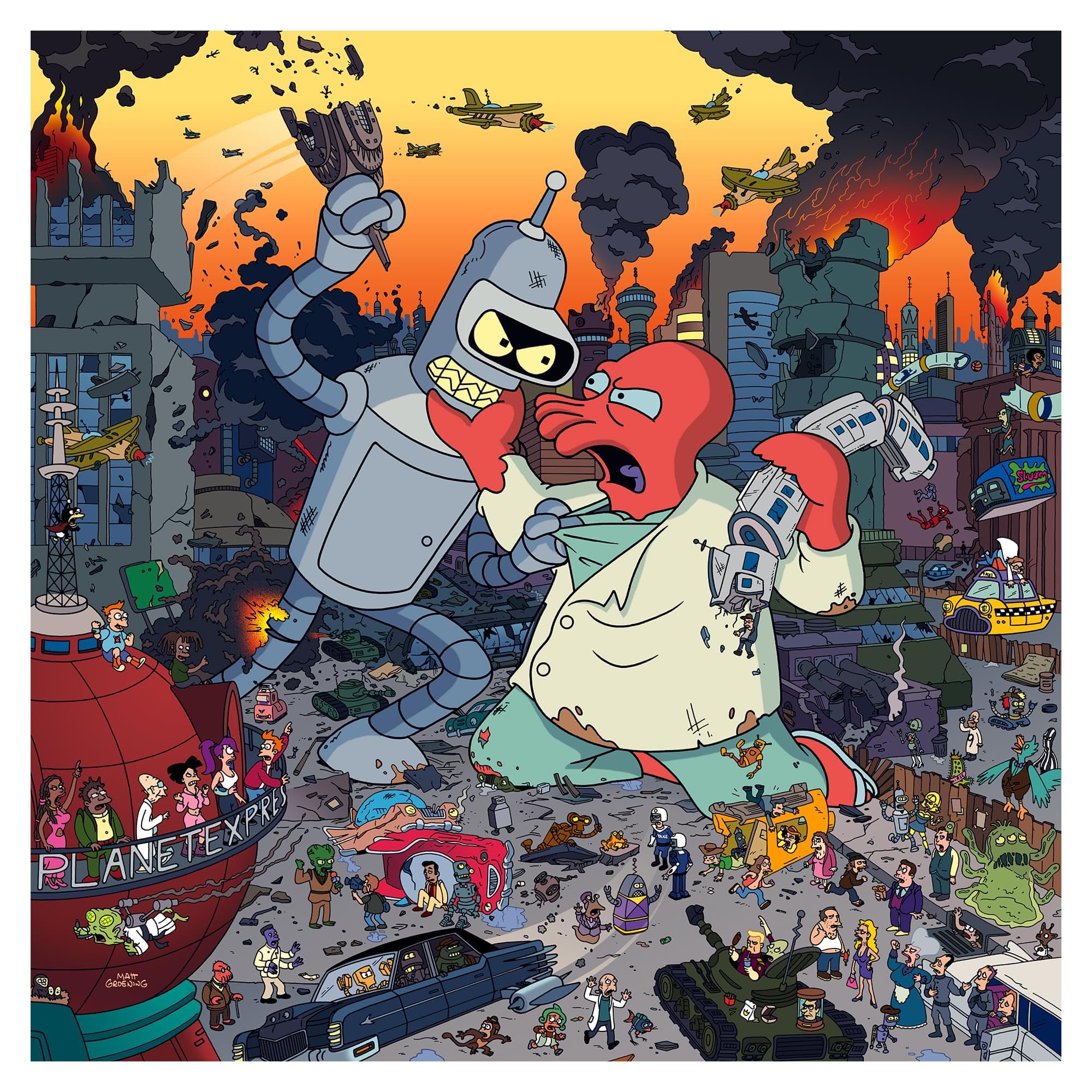 Rompecabezas Toynk Futurama Bender Contra Zoidberg De 1000 Piezas - Venta Internacional.