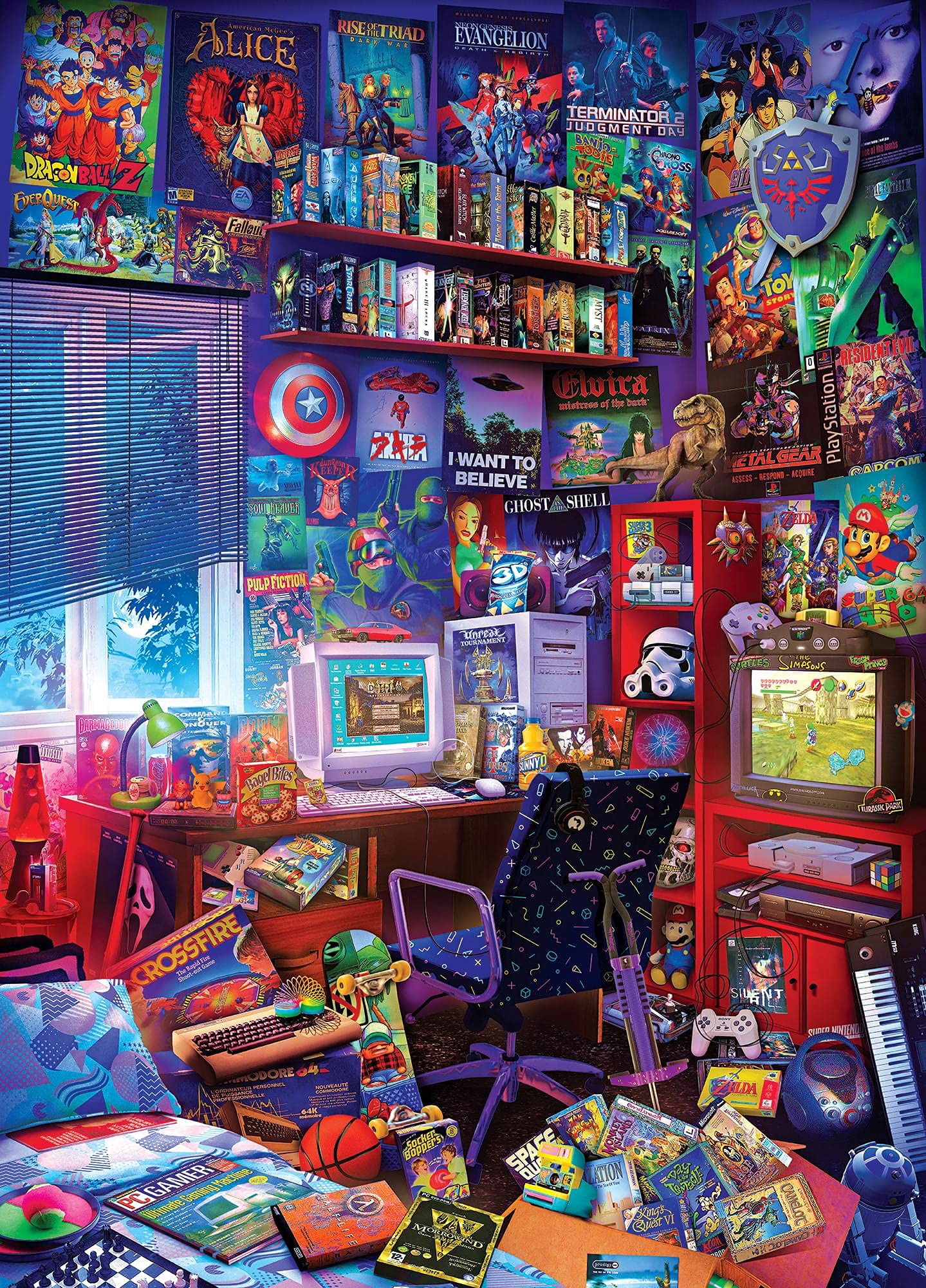 Rompecabezas Toynk, Sala De Juegos De Los 80, Cultura Pop, 1000 Piezas - Venta Internacional.