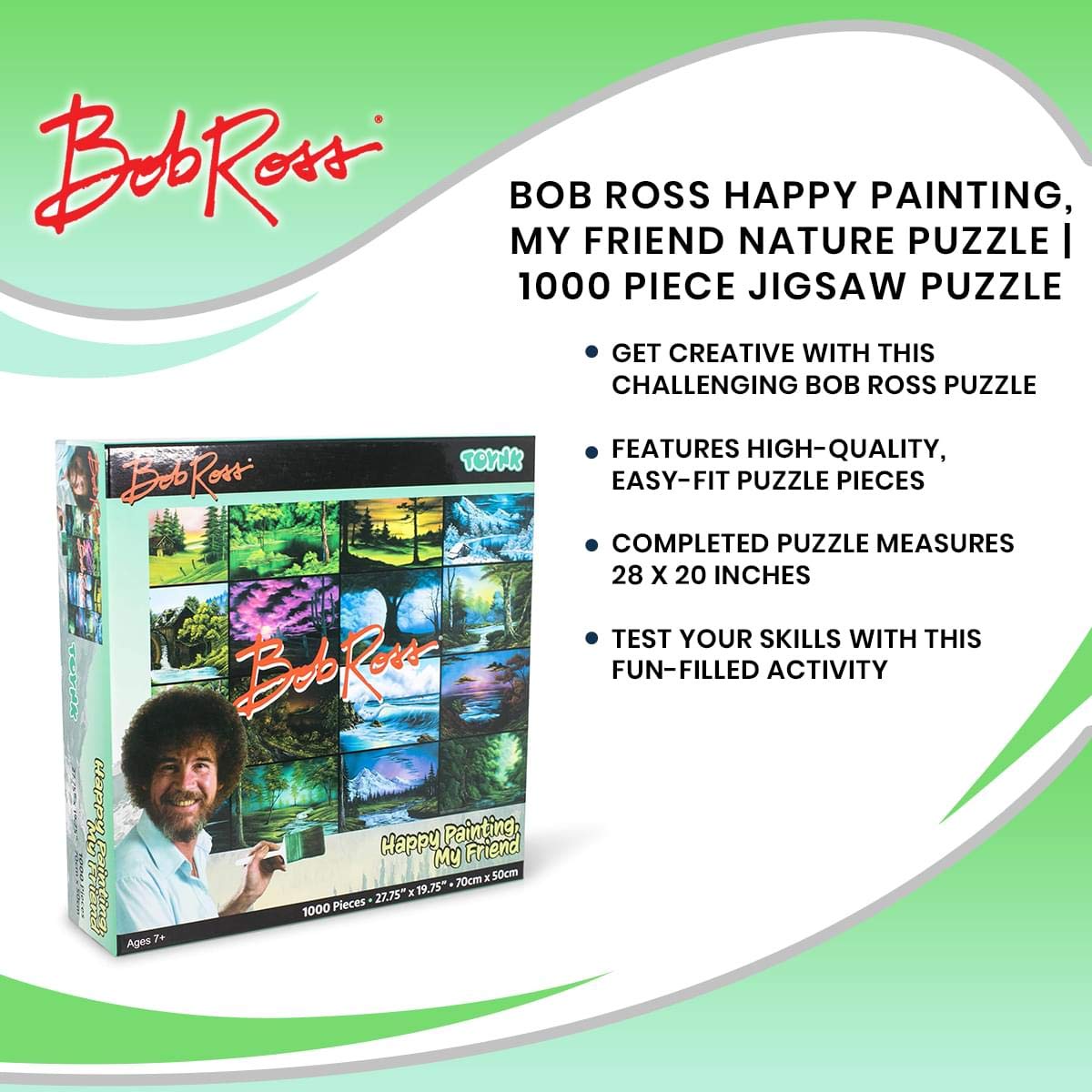 Foto 8 pulgar | Rompecabezas Toynk Bob Ross Happy Painting 1000 Piezas - Venta Internacional.