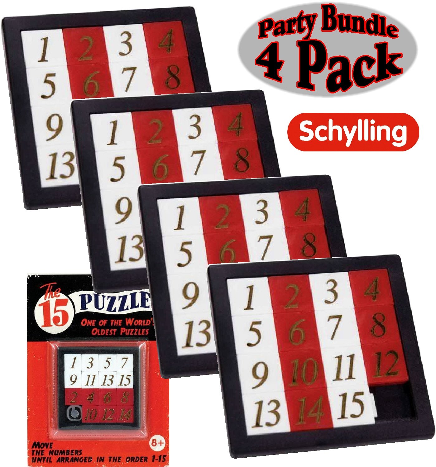 Rompecabezas De Puzzle Schylling The 15 Puzzle Number Slide X4 - Venta Internacional.