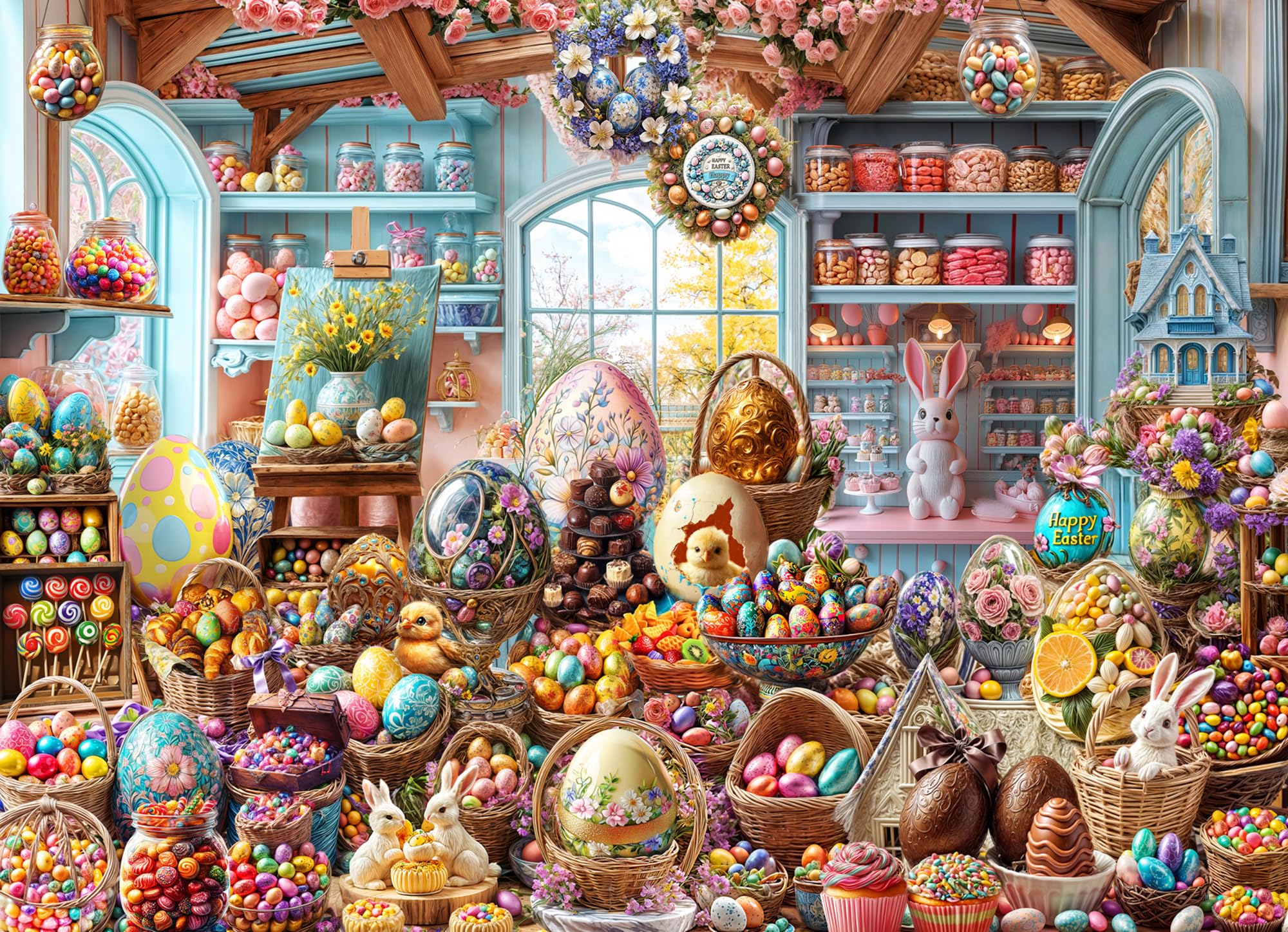 Rompecabezas Vermont Christmas Company Easter 1000 Piezas - Venta Internacional.