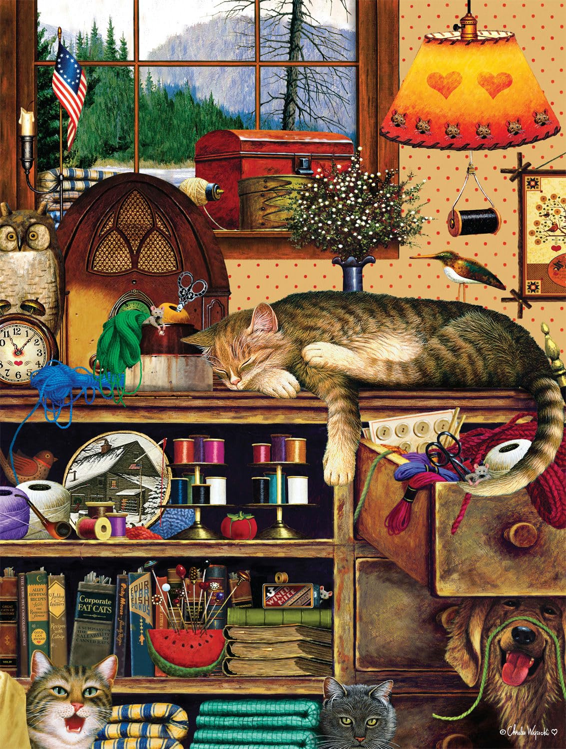 Foto 1 | Rompecabezas Buffalo Games Charles Wysocki Yarn Duty 750 Piezas - Venta Internacional.