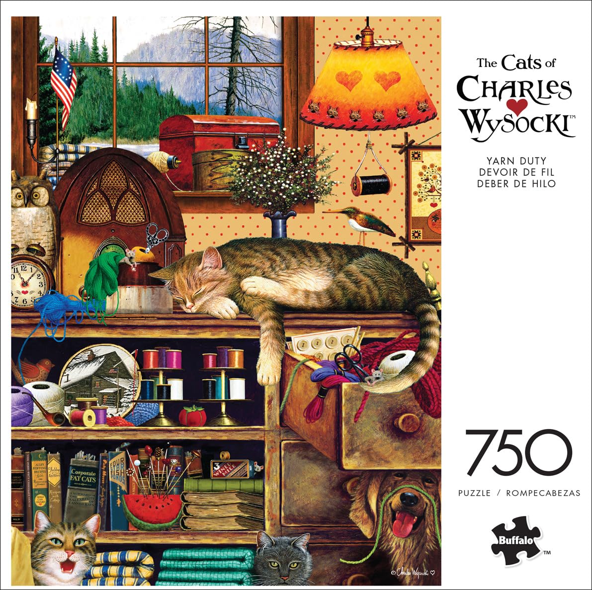 Foto 2 | Rompecabezas Buffalo Games Charles Wysocki Yarn Duty 750 Piezas - Venta Internacional.