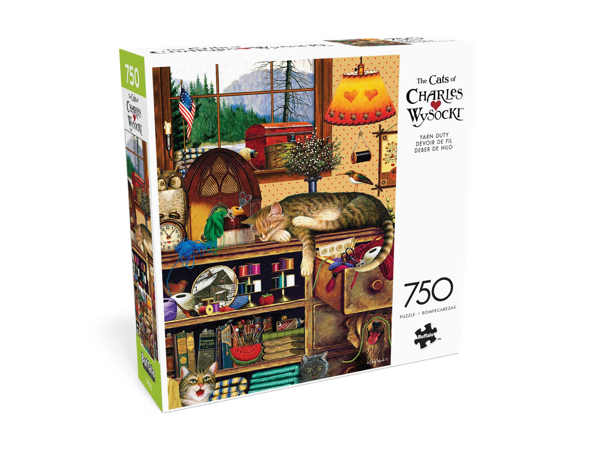 Foto 3 | Rompecabezas Buffalo Games Charles Wysocki Yarn Duty 750 Piezas - Venta Internacional.