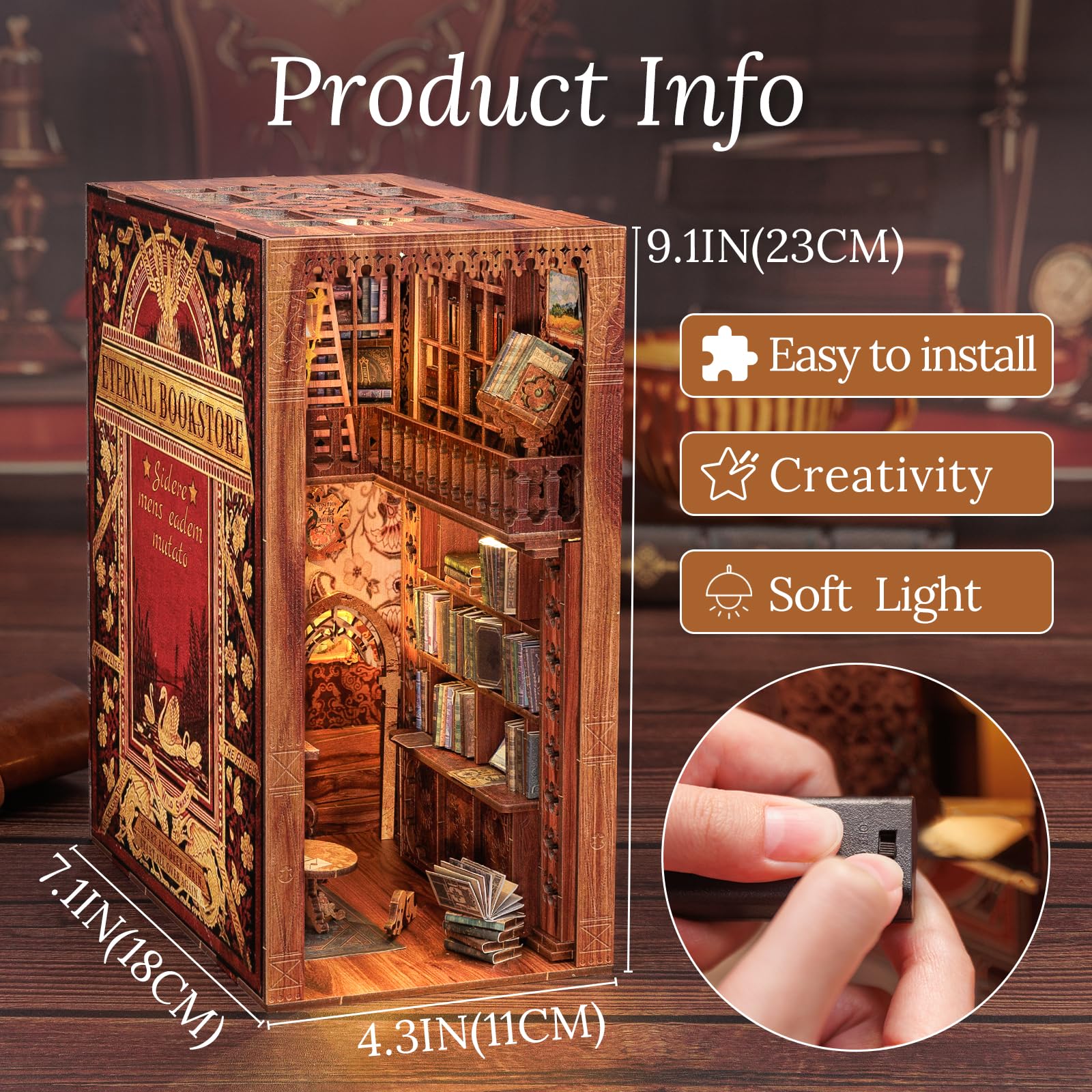 Foto 2 | Kit De Rincón Para Libros Con Forma De Casa De Muñecas En Miniatura Cutebee Eternal - Venta Internacional.
