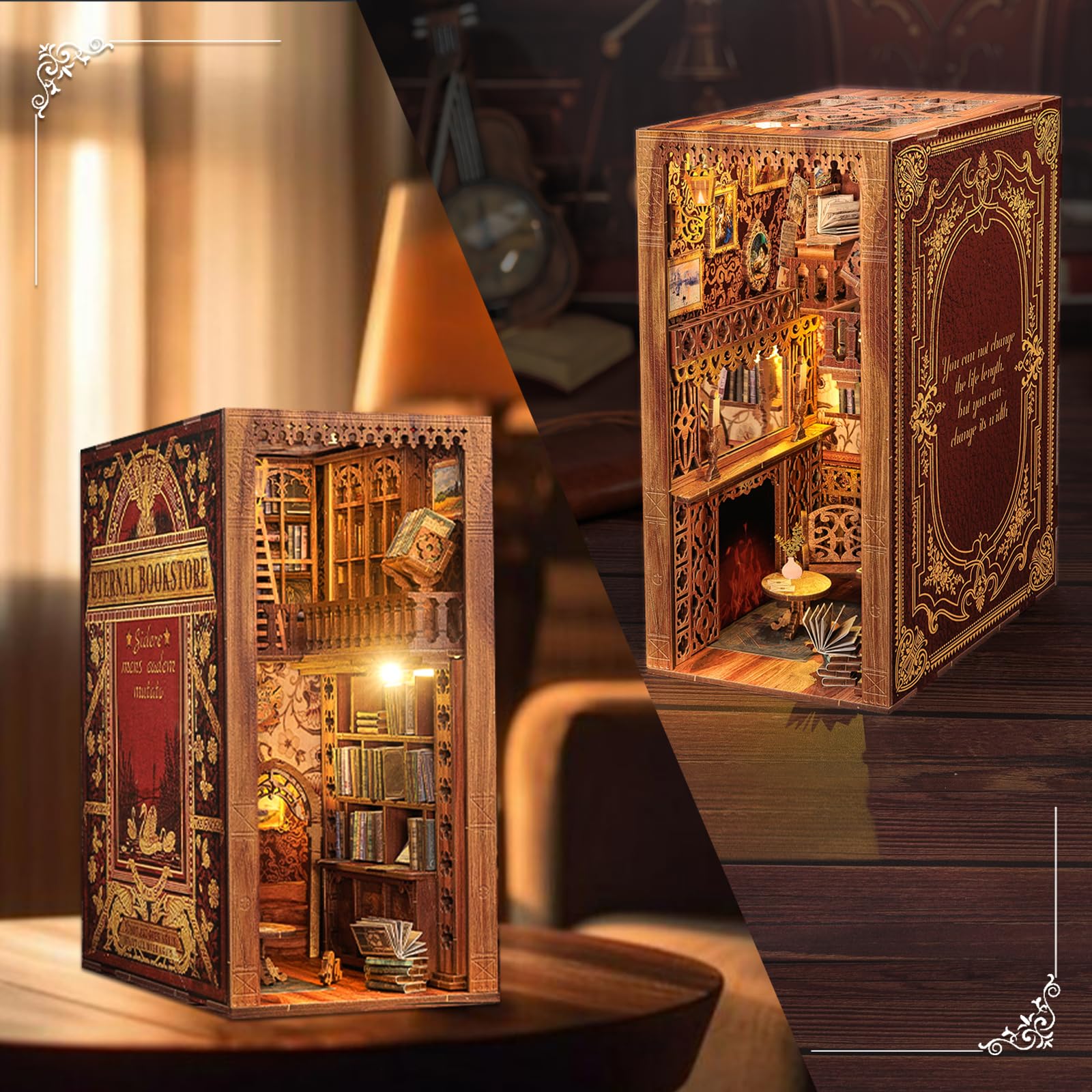 Foto 6 pulgar | Kit De Rincón Para Libros Con Forma De Casa De Muñecas En Miniatura Cutebee Eternal - Venta Internacional.