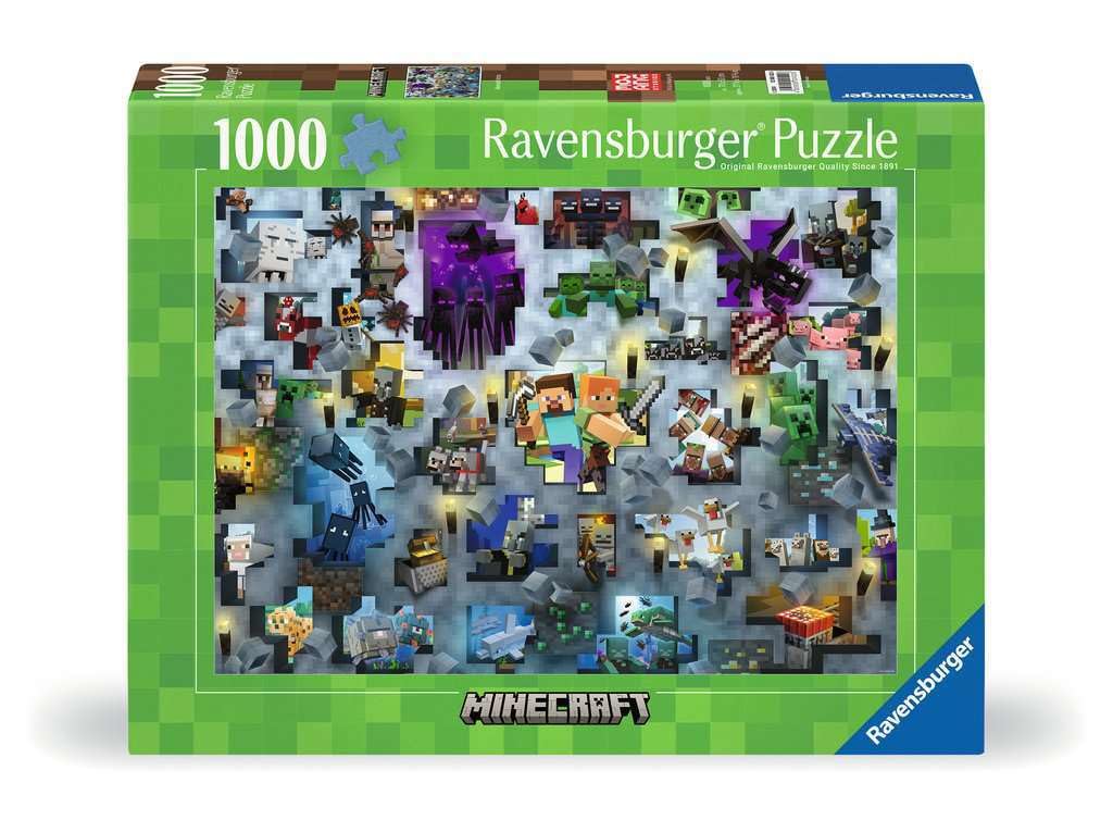 Foto 2 pulgar | Rompecabezas Ravensburger Mojang Minecraft Mobs 1000 Piezas - Venta Internacional.