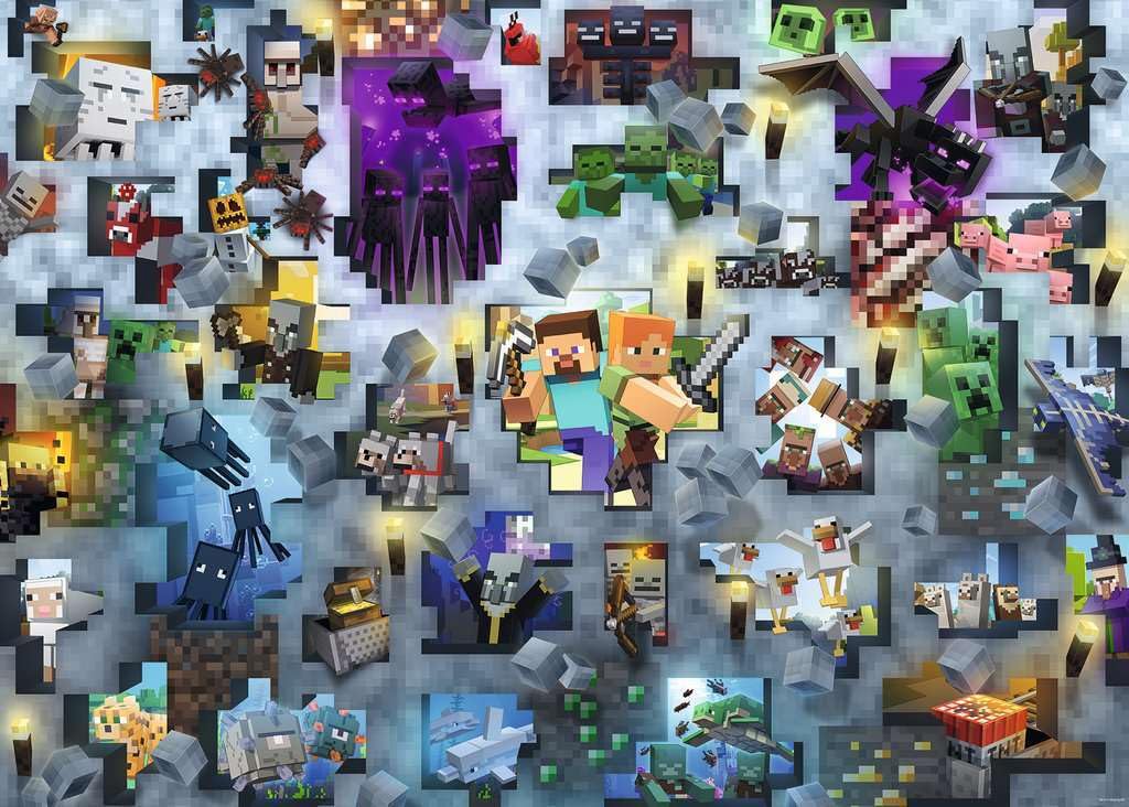 Foto 3 pulgar | Rompecabezas Ravensburger Mojang Minecraft Mobs 1000 Piezas - Venta Internacional.