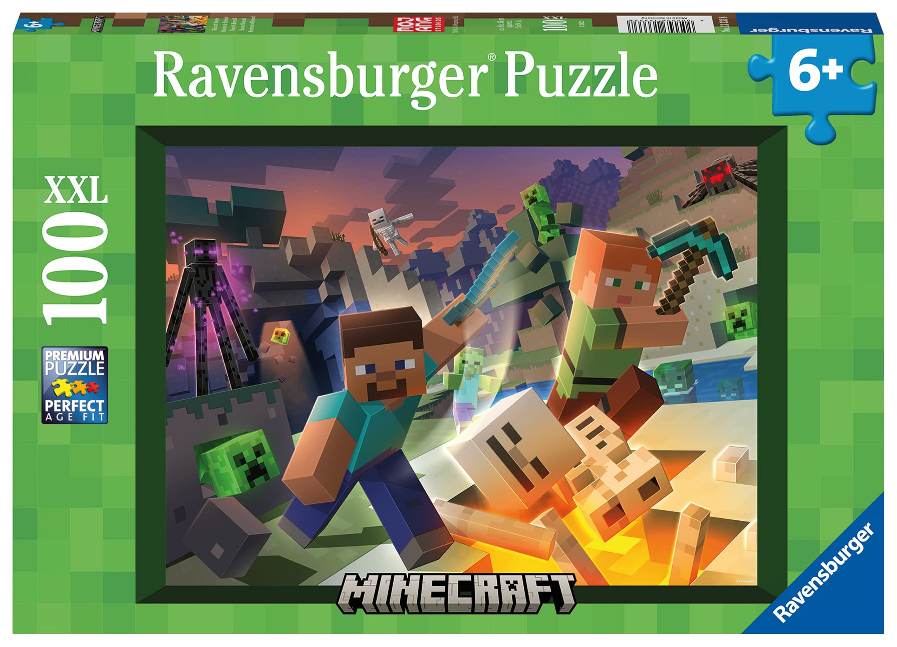 Foto 1 | Puzzle Ravensburger Monster Minecraft 100 Piezas Para Niños De 6 A 8 Años - Venta Internacional.