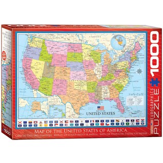 Foto 1 | Mapa De Rompecabezas De Ee. Uu., 1000 Piezas, Eurographics - Venta Internacional.
