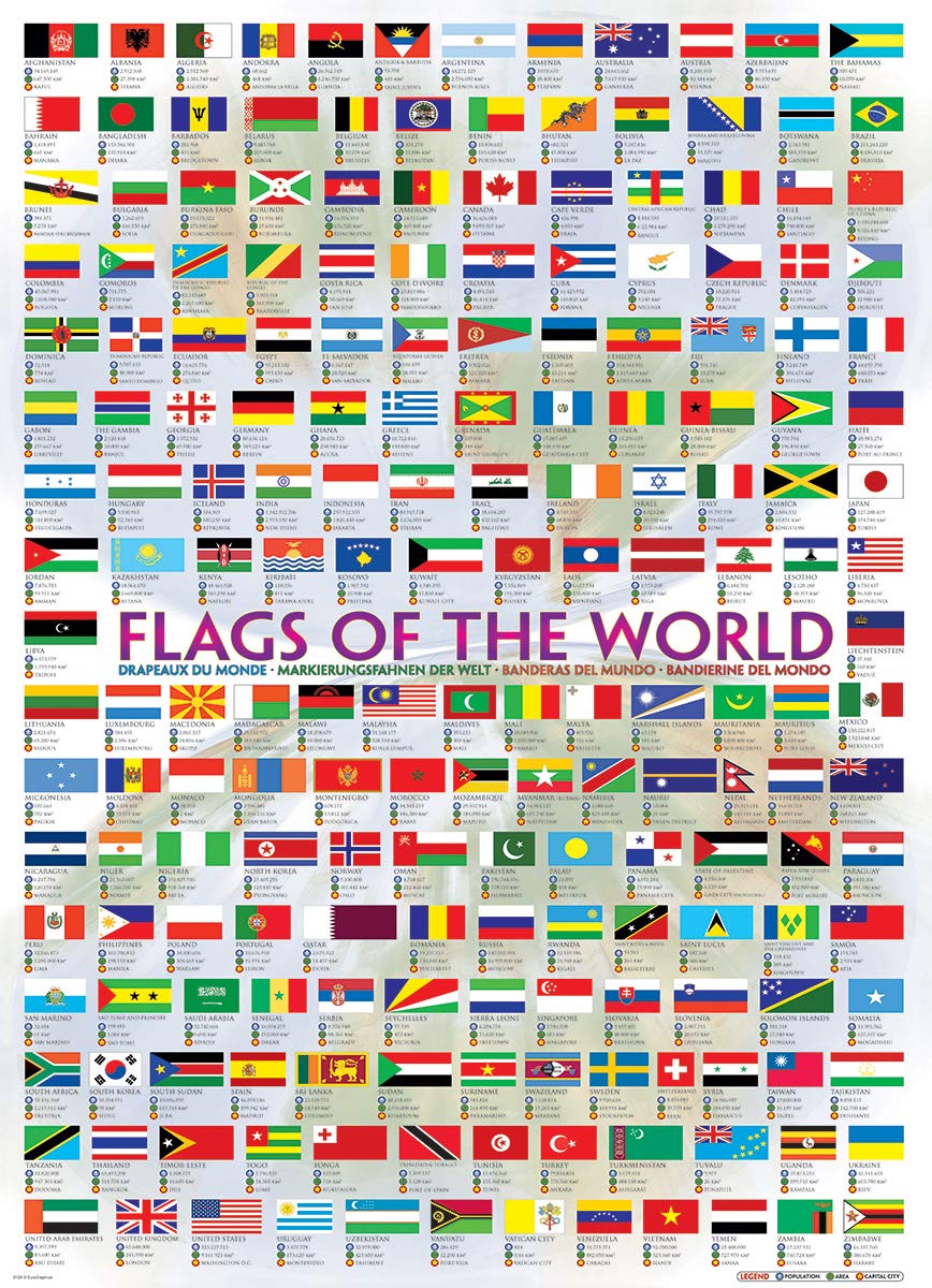Foto 2 | Puzzle Eurographics Con Banderas Del Mundo, 1000 Piezas - Venta Internacional.
