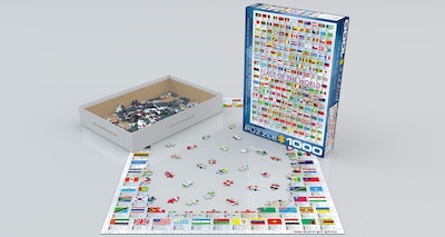 Foto 3 | Puzzle Eurographics Con Banderas Del Mundo, 1000 Piezas - Venta Internacional.