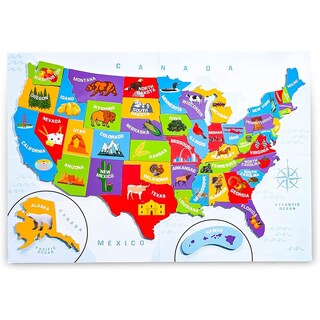 Foto 1 | Mapa De Rompecabezas Magnético Juvale U.s. Of The United States Kids - Venta Internacional.
