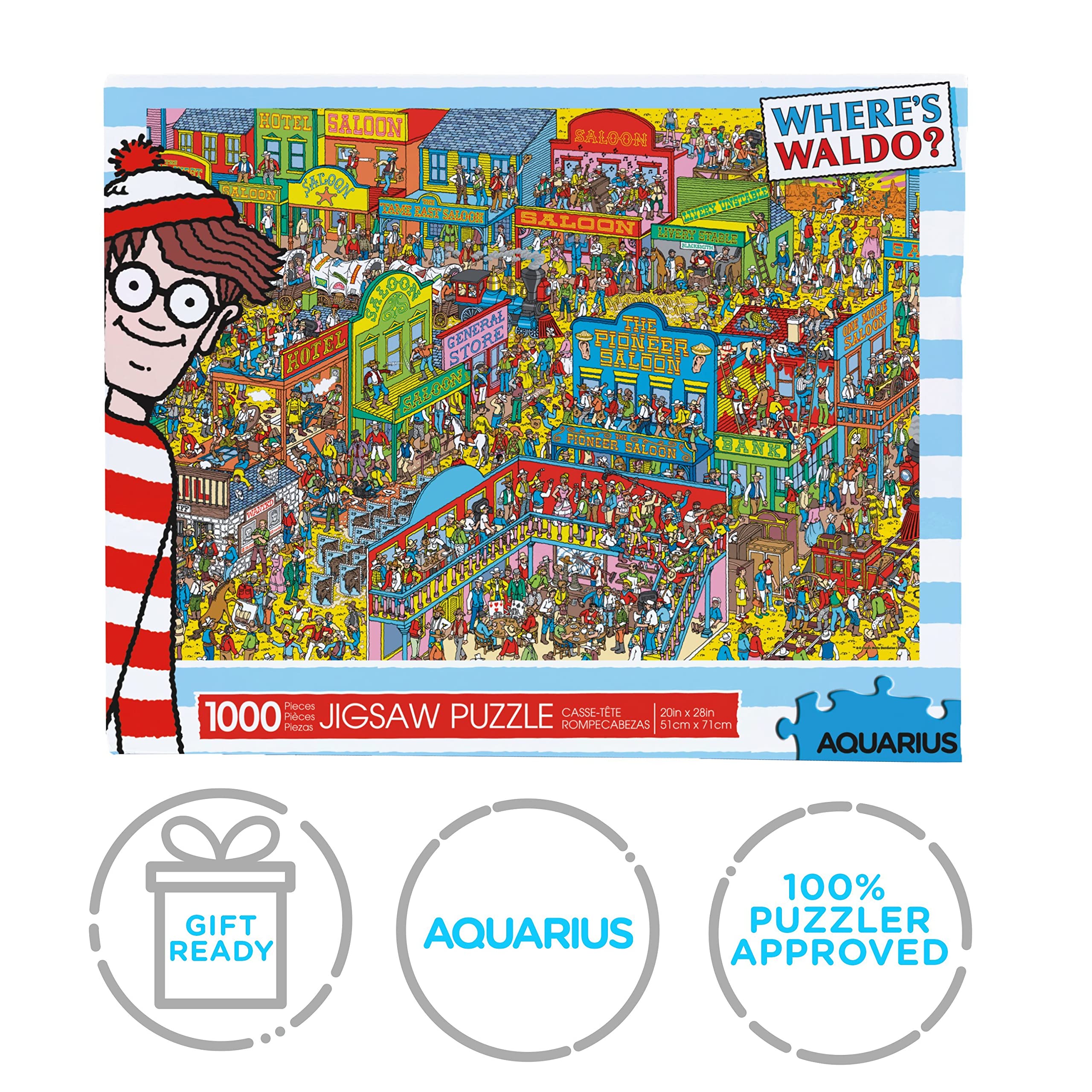 Foto 8 pulgar | Rompecabezas Aquarius Where's Waldo Wild West 1000 Piezas - Venta Internacional.
