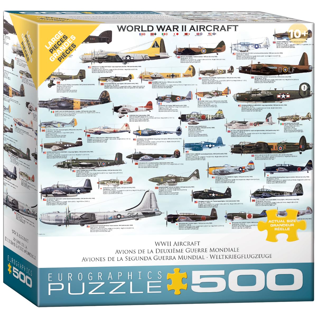 Foto 2 pulgar | Puzzle Eurographics De Aviones De La Segunda Guerra Mundial, 500 Piezas - Venta Internacional.