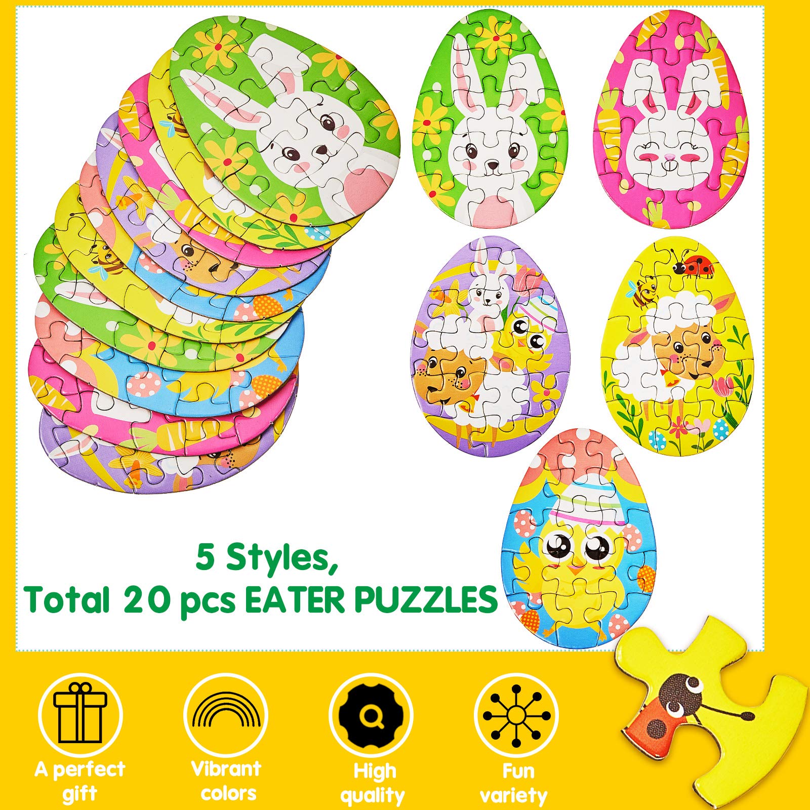 Foto 5 pulgar | Minipuzles Con Forma De Huevo De Pascua Skylety Bunny Chick, 20 Piezas - Venta Internacional.