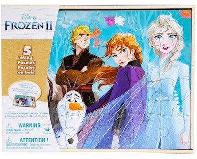 Foto 2 | Rompecabezas Disney Frozen 2 Wood, Caja De Almacenamiento De Madera De 5 Pulgadas - Venta Internacional.