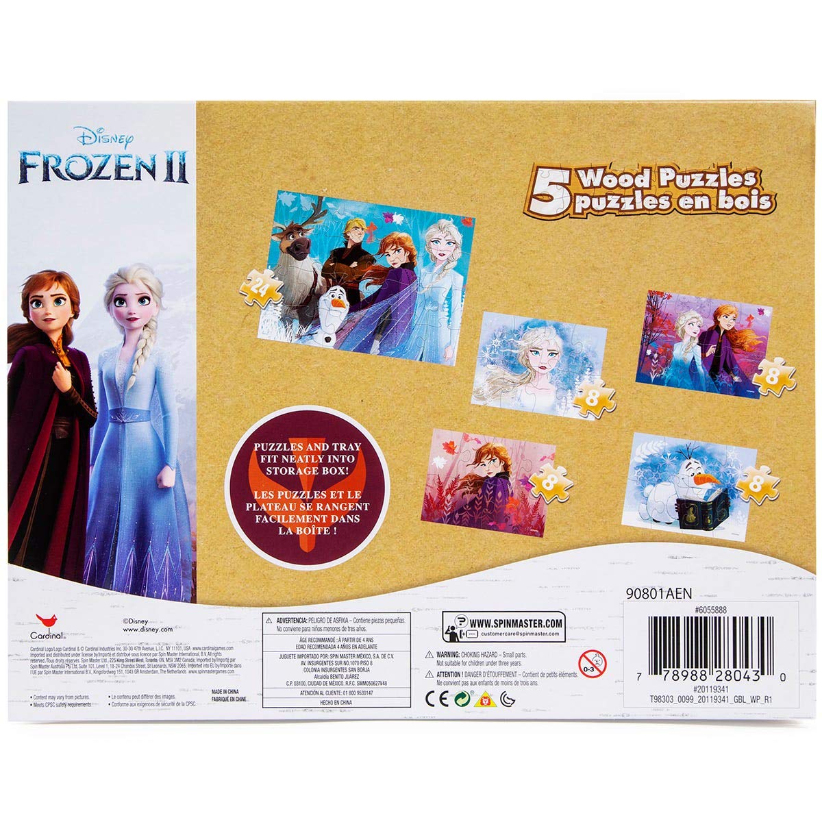 Foto 4 pulgar | Rompecabezas Disney Frozen 2 Wood, Caja De Almacenamiento De Madera De 5 Pulgadas - Venta Internacional.